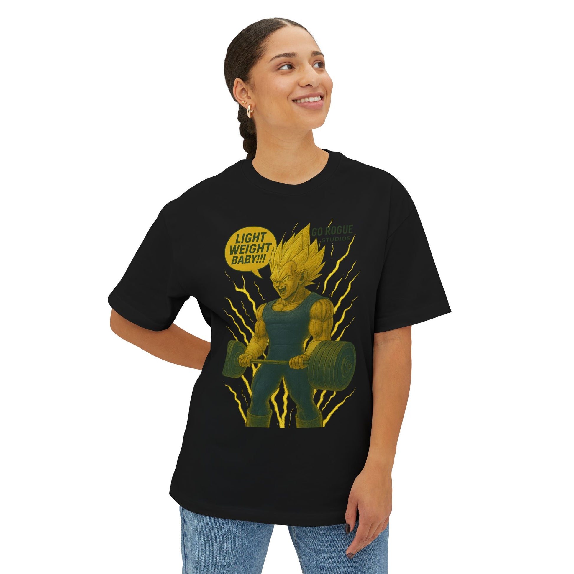 Vegeta Dragon Ball Z Bold Graphic Workout Tee - Unisex Oversized Boxy Design, Perfect for Gym Lovers, Fitness Gifts, Anime Fans, Casual Wear, Street Style