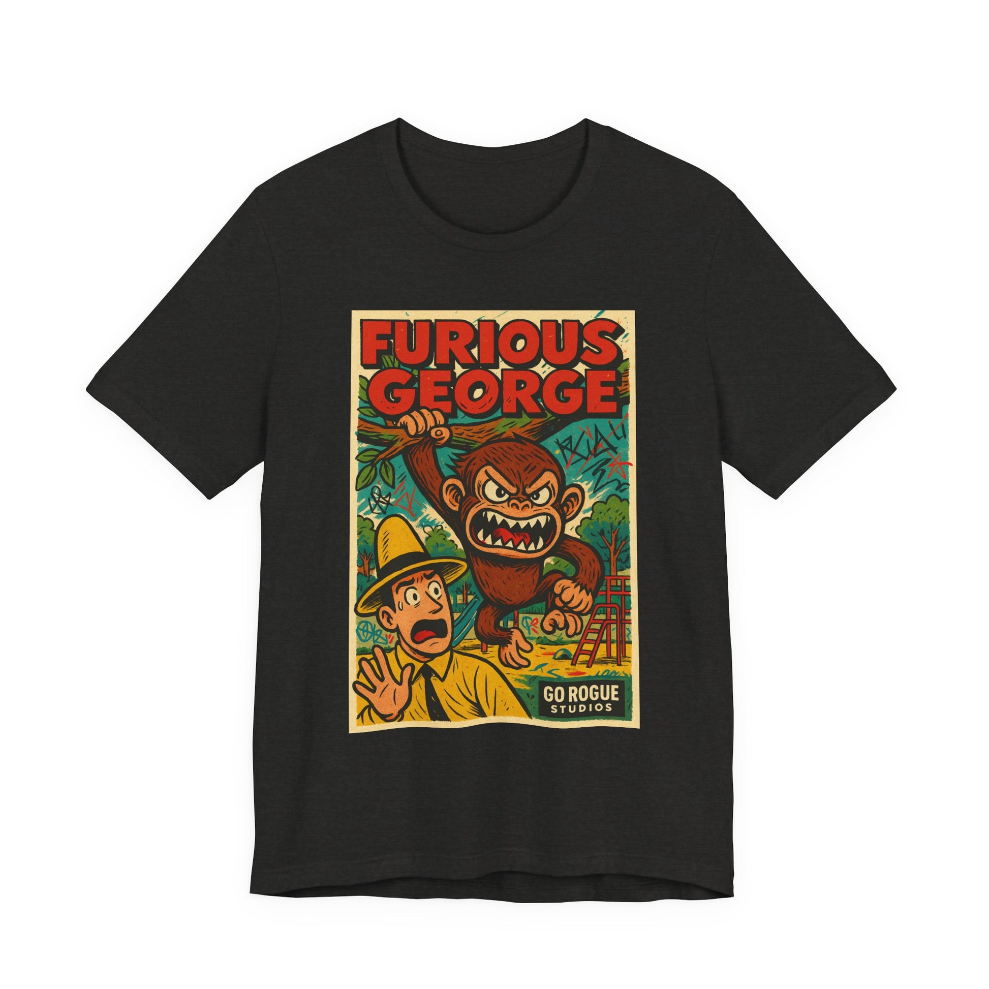 Furious George Graphic Tee | Fun Retro T-Shirt, Gift for Kids, Animal Lover Shirt, Unique Birthday Present, Vintage Style Apparel