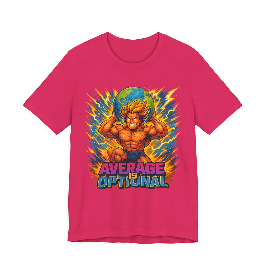 Powerful Average is Optional Tee, Motivational T-Shirt, Anime-Inspired Apparel, Unisex Graphic Tee, Gift for Fans