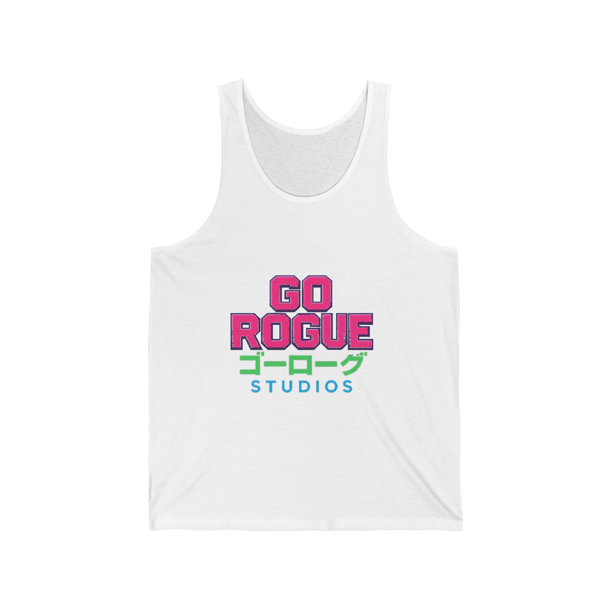 Retro Graphic Unisex Jersey Tank - Go Rogue Studios, Streetwear Top, Summer Apparel, Gift for Friends, Casual Wear