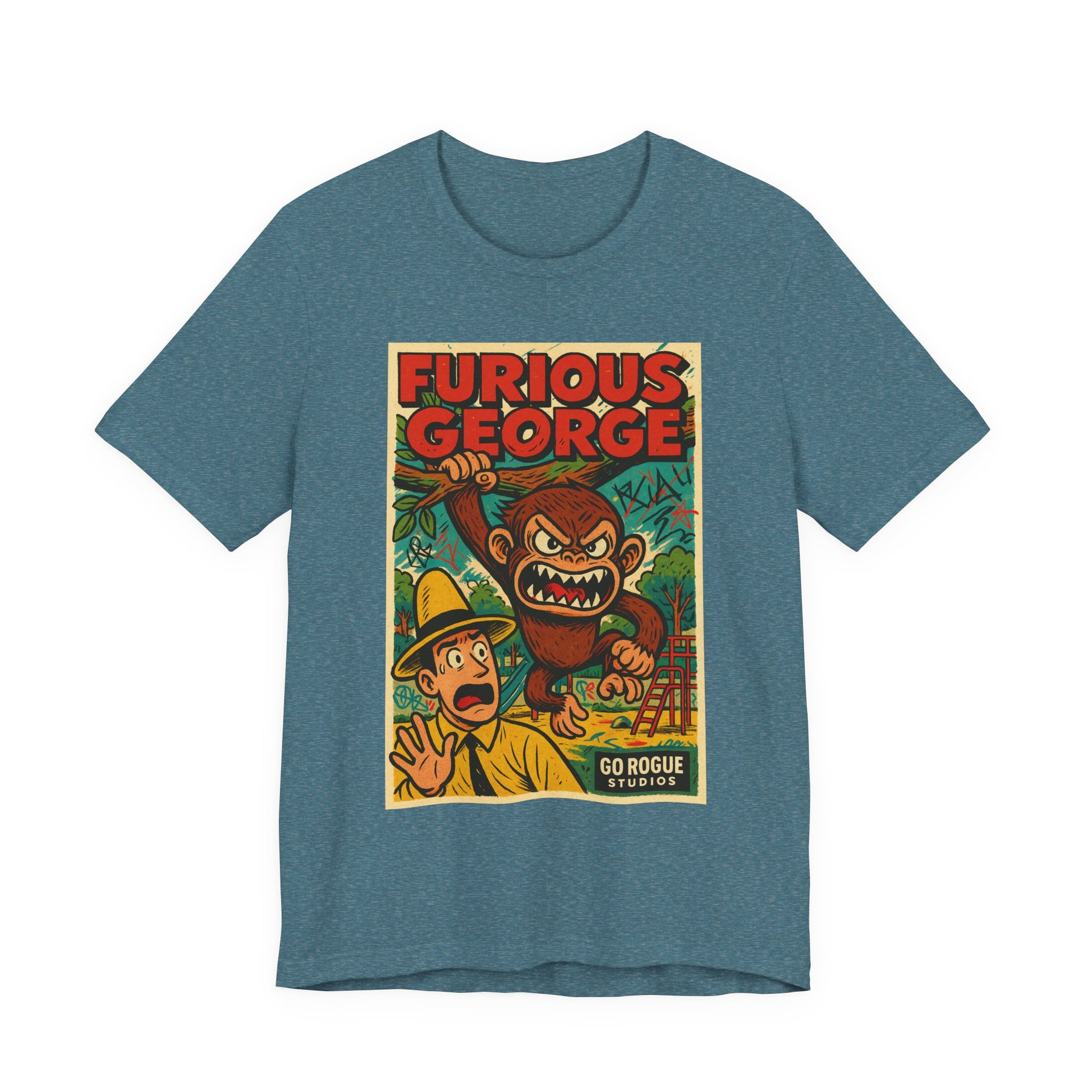 Furious George Graphic Tee | Fun Retro T-Shirt, Gift for Kids, Animal Lover Shirt, Unique Birthday Present, Vintage Style Apparel