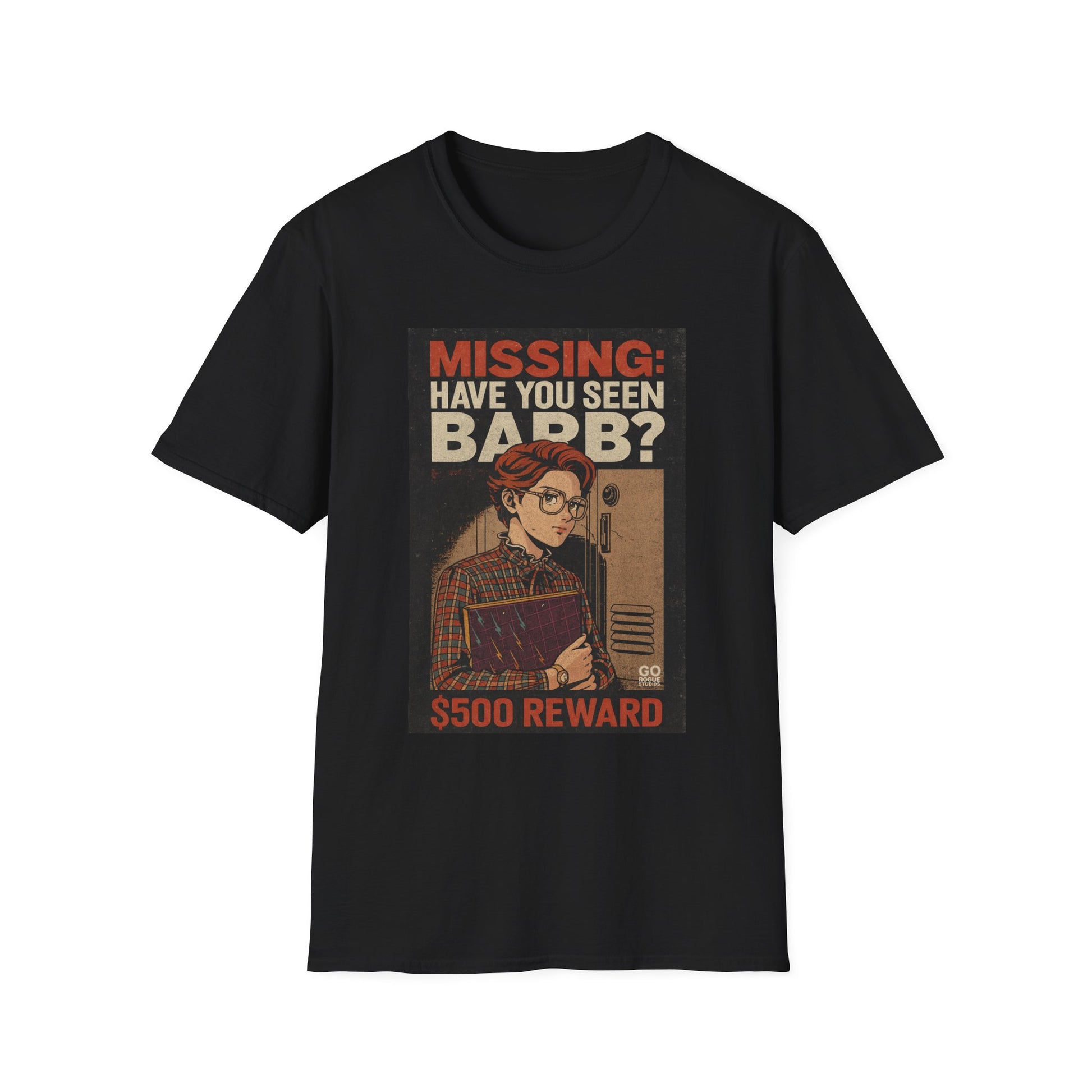 Missing Barb Reward T-Shirt, Vintage Style Tee, Unisex Softstyle Shirt, Unique Gift, Stranger Things Fans