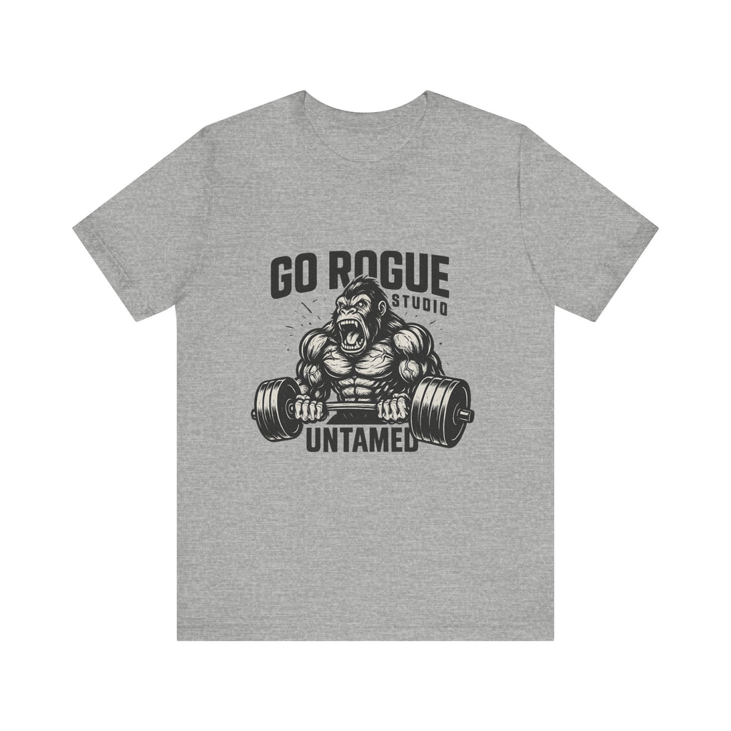 Gym Motivational Tee - Go Rogue Studio, Workout Shirt, Fitness Apparel, Unisex Exercise Tee, Casual Gym Wear, Untamed Fitness Designs
