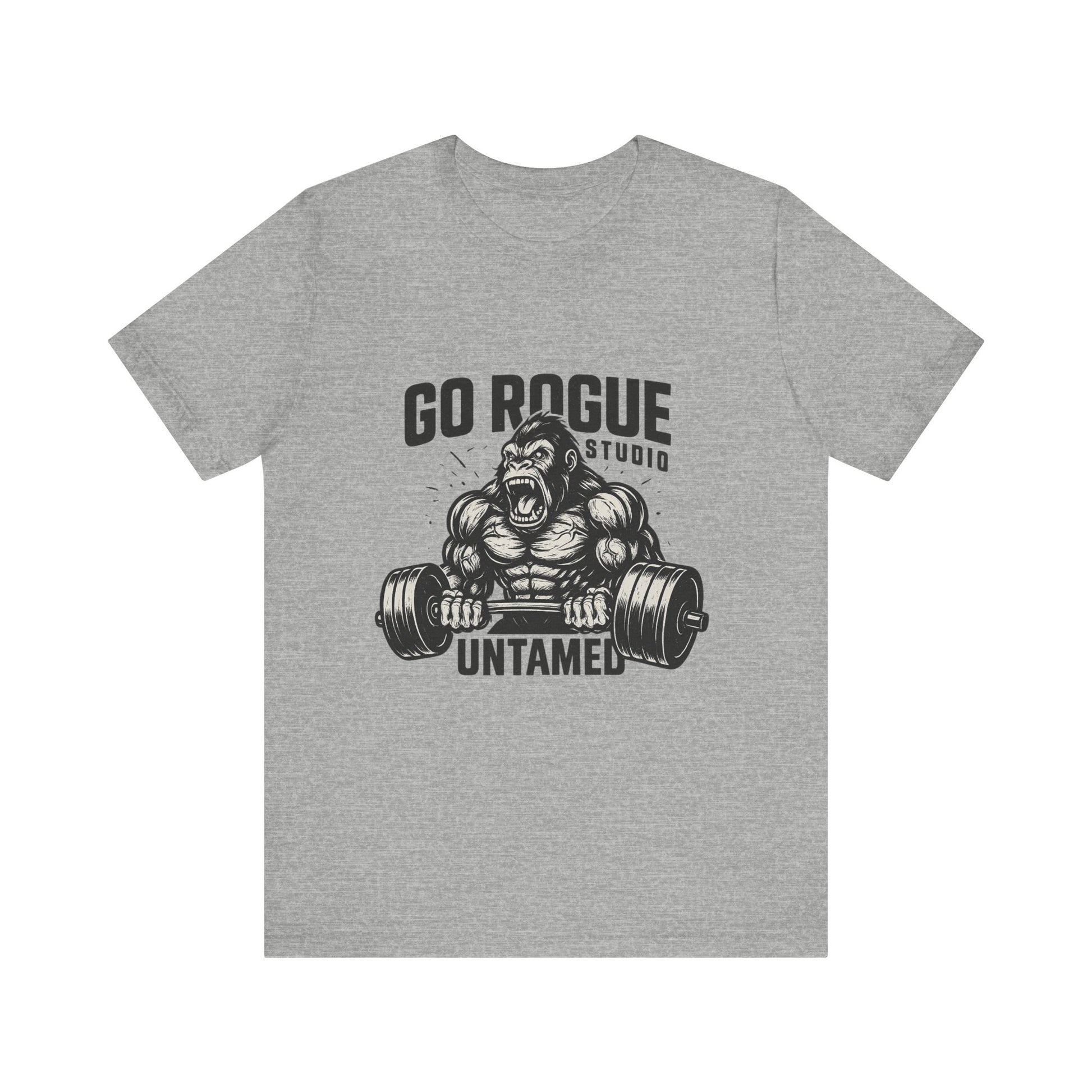 Gym Motivational Tee - Go Rogue Studio, Workout Shirt, Fitness Apparel, Unisex Exercise Tee, Casual Gym Wear, Untamed Fitness Designs