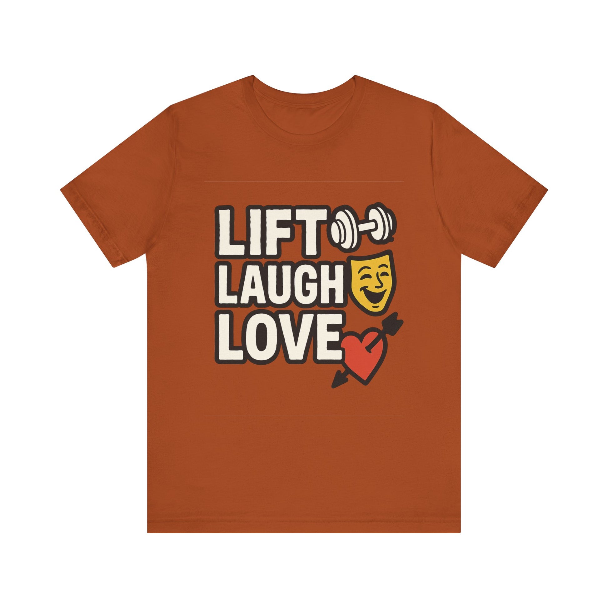 Unisex Motivational Workout Tee, Lift Laugh Love Shirt, Fitness Top, Humor Gym Shirt, Casual Wear, Gift for Fitness Lovers