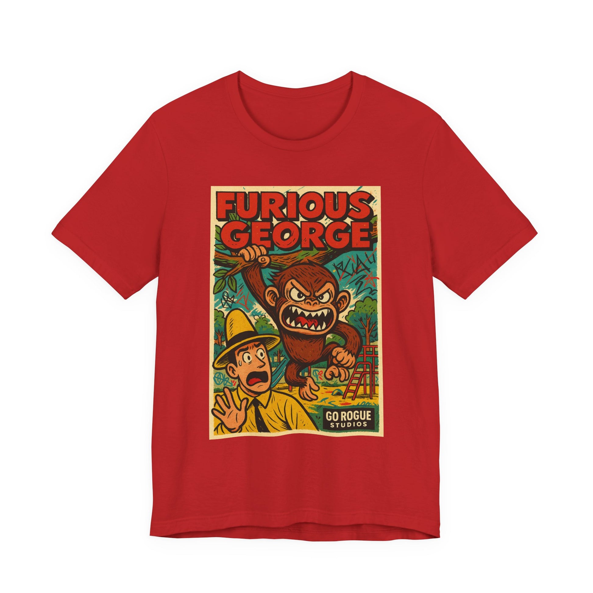 Furious George Graphic Tee | Fun Retro T-Shirt, Gift for Kids, Animal Lover Shirt, Unique Birthday Present, Vintage Style Apparel