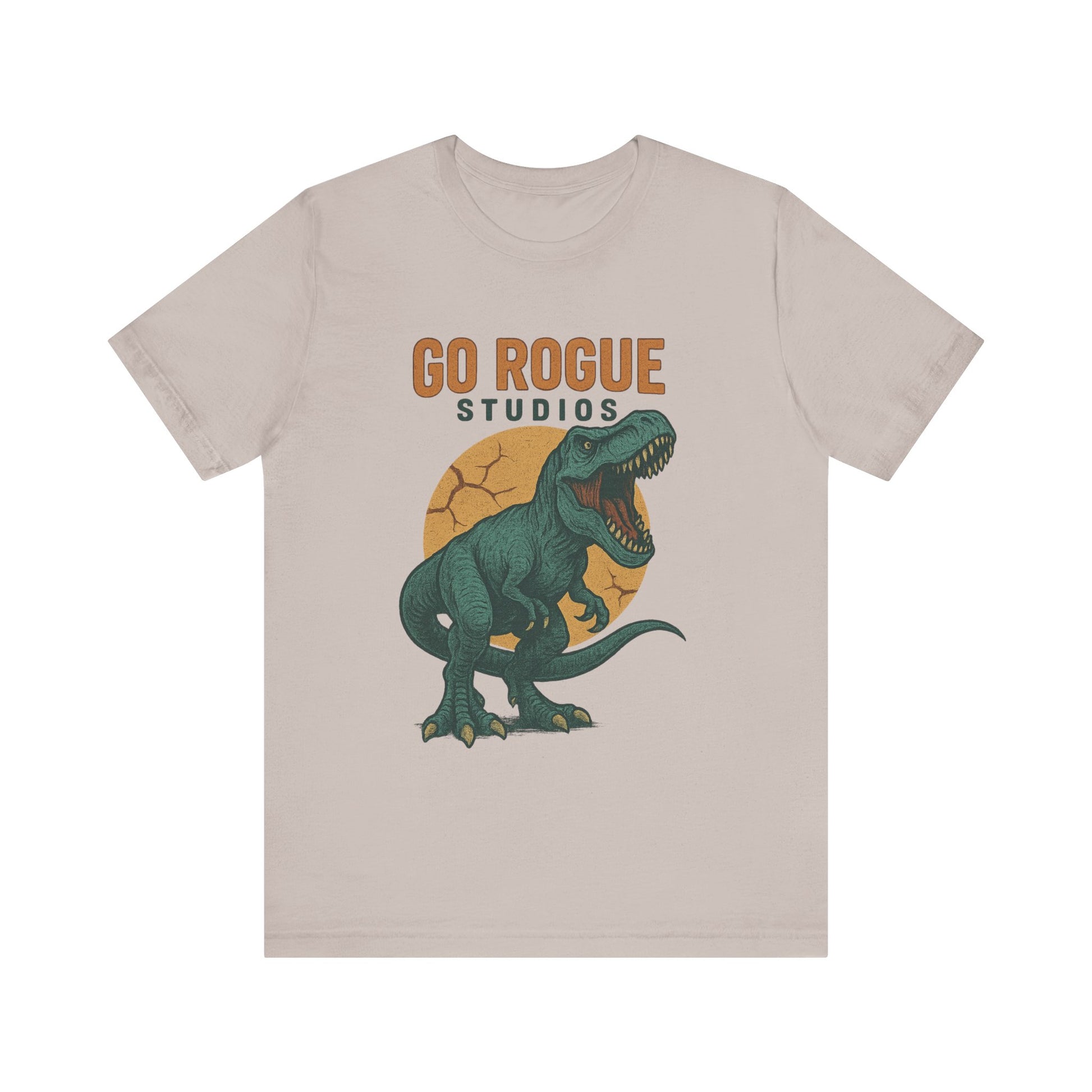 Dino-Inspired Unisex Tee, Go Rogue Studios Shirt, Dinosaur Graphic Tee, Jurassic Style Shirt, Casual Wear, Unique Gift Idea