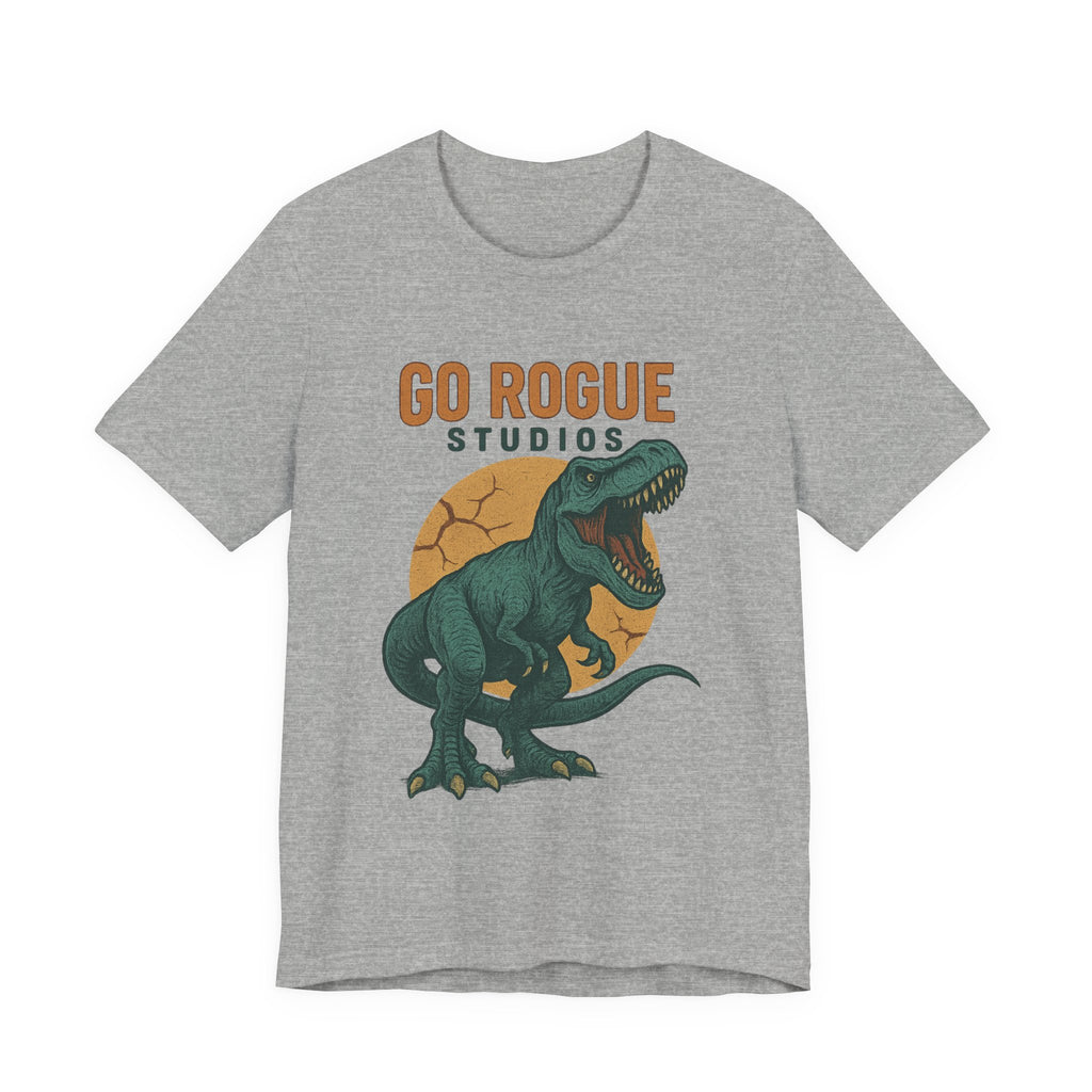 Dino-Inspired Unisex Tee, Go Rogue Studios Shirt, Dinosaur Graphic Tee, Jurassic Style Shirt, Casual Wear, Unique Gift Idea