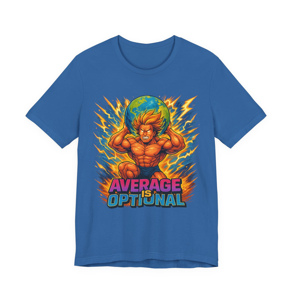 Powerful Average is Optional Tee, Motivational T-Shirt, Anime-Inspired Apparel, Unisex Graphic Tee, Gift for Fans