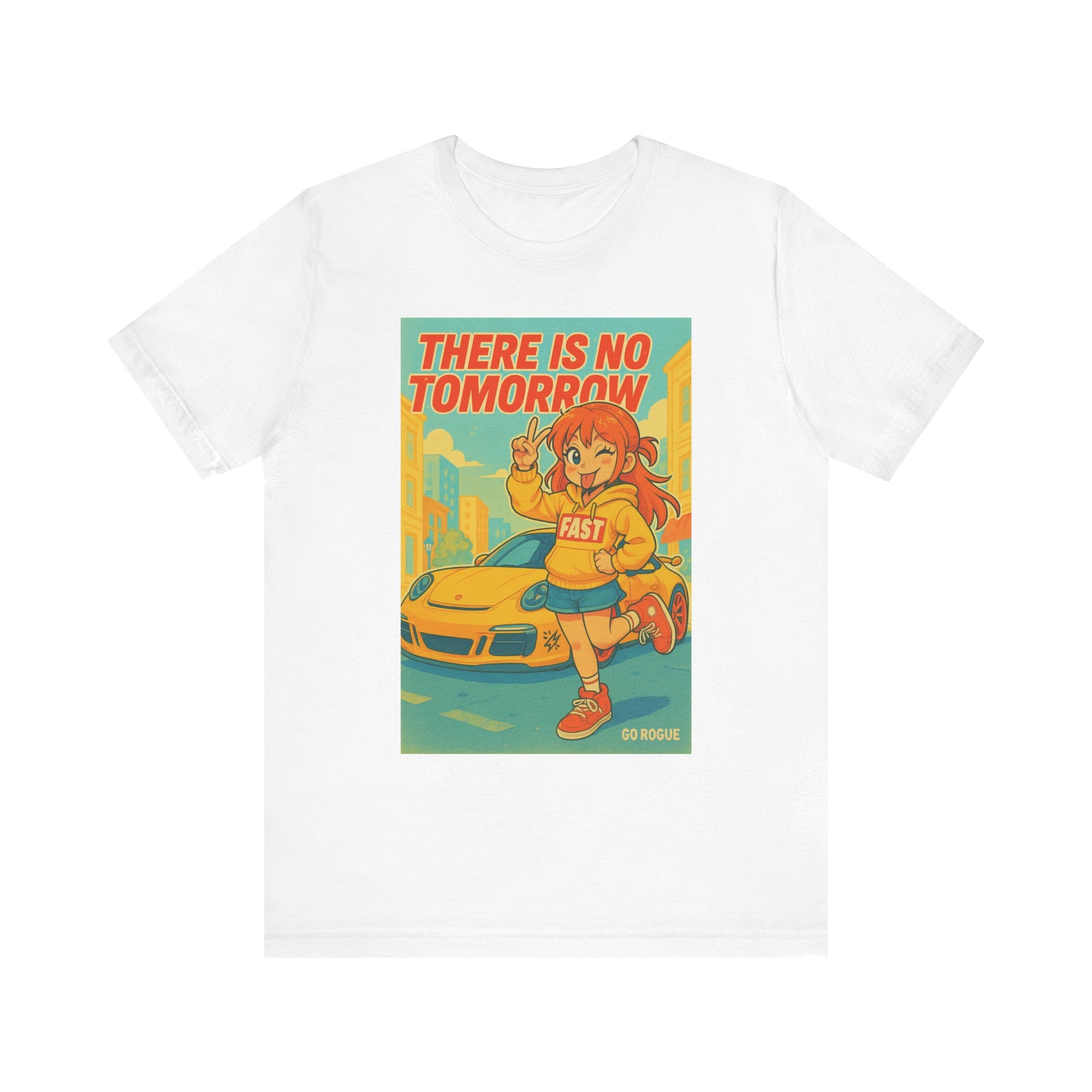 Sporty Anime-Themed Short Sleeve Tee, Casual Graphic Tee, Gifts for Car Lovers, Everyday Wear, Fun Workout Shirt, Motivational Tee