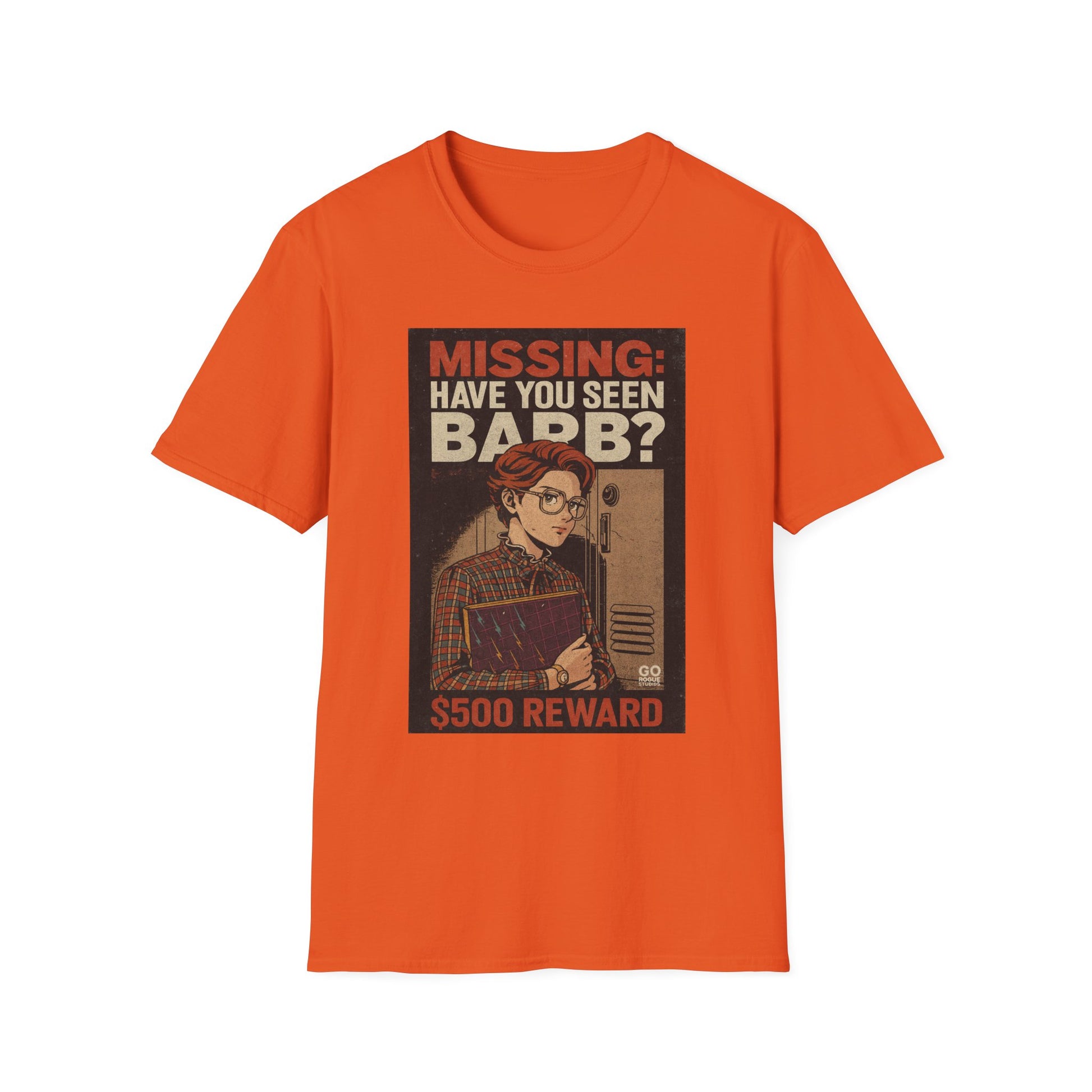 Missing Barb Reward T-Shirt, Vintage Style Tee, Unisex Softstyle Shirt, Unique Gift, Stranger Things Fans