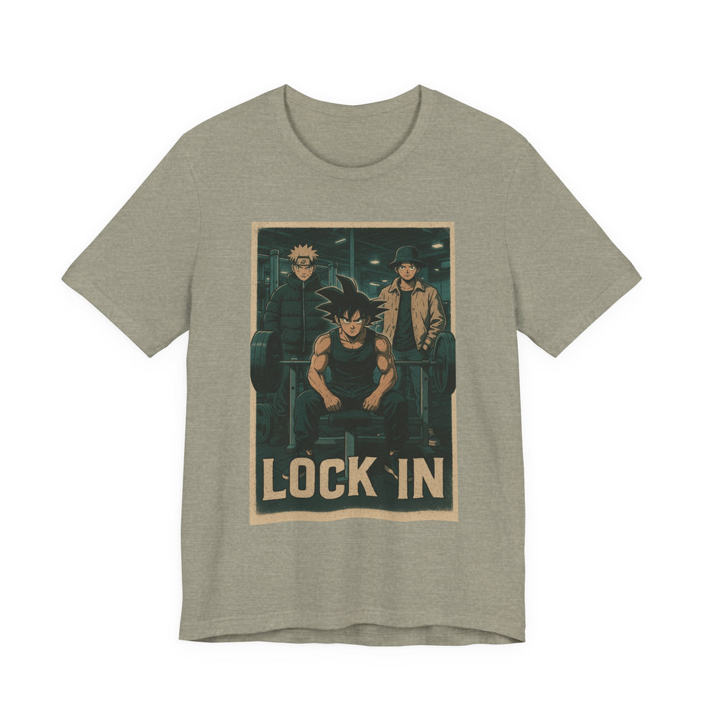 Anime-inspired "Lock In" Unisex Tee, Cool Graphic Tee, Casual Wear, Gift for Fans, Streetwear Style, Summer Outfit