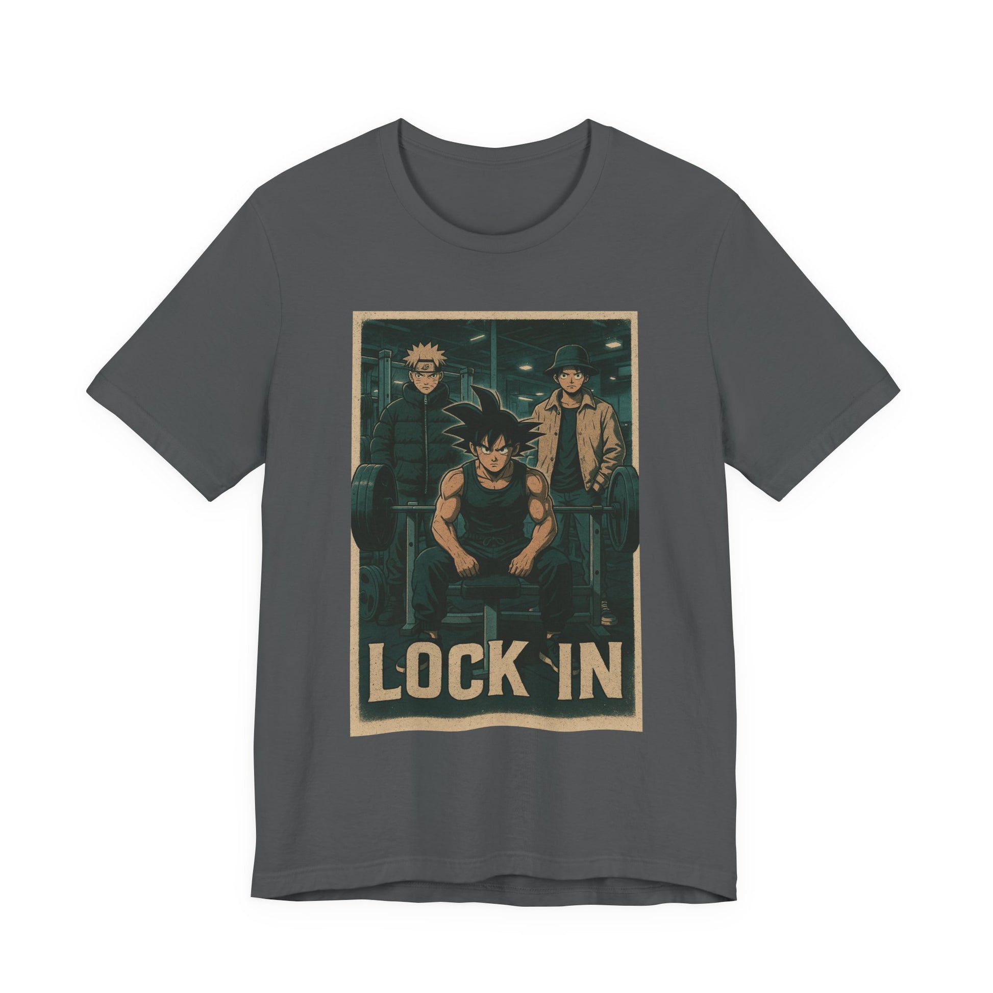 Anime-inspired "Lock In" Unisex Tee, Cool Graphic Tee, Casual Wear, Gift for Fans, Streetwear Style, Summer Outfit