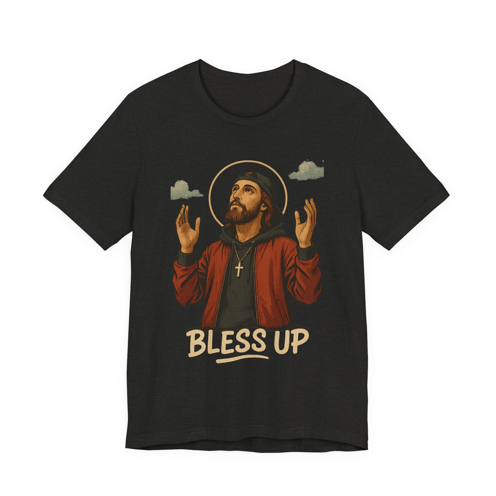 Bless Up Jesus Unisex Jersey Tee, Inspirational T-shirt, Faith-Based Apparel, Casual Wear, Gift for Believers, Religious T-shirt