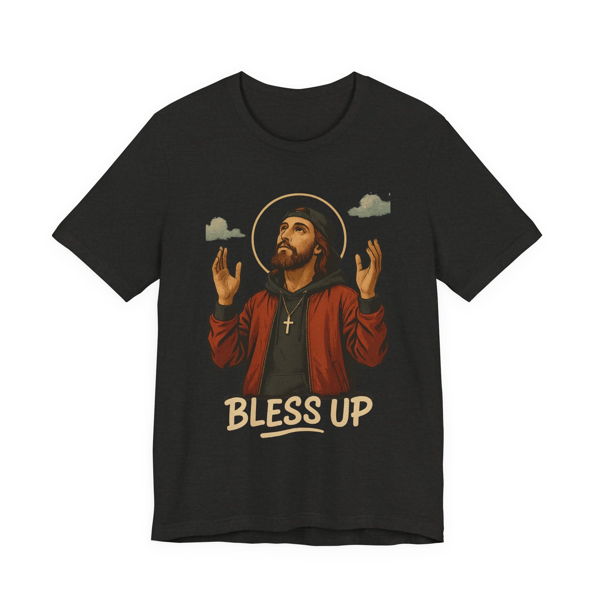 Bless Up Jesus Unisex Jersey Tee, Inspirational T-shirt, Faith-Based Apparel, Casual Wear, Gift for Believers, Religious T-shirt