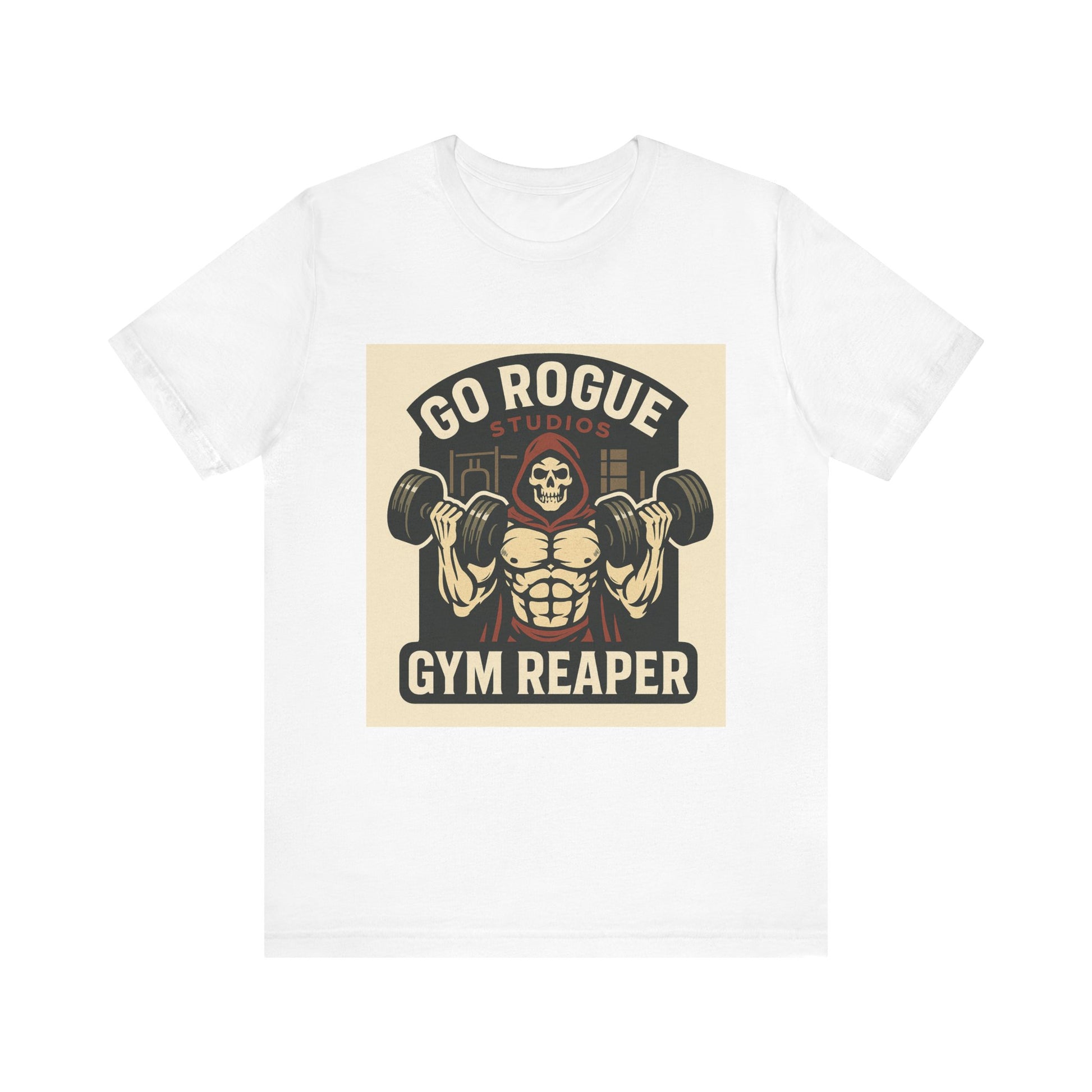 Gym Reaper Unisex Jersey Tee, Workout Shirt, Fitness Apparel, Motivational Fitness Gift, Gym Lover Tee