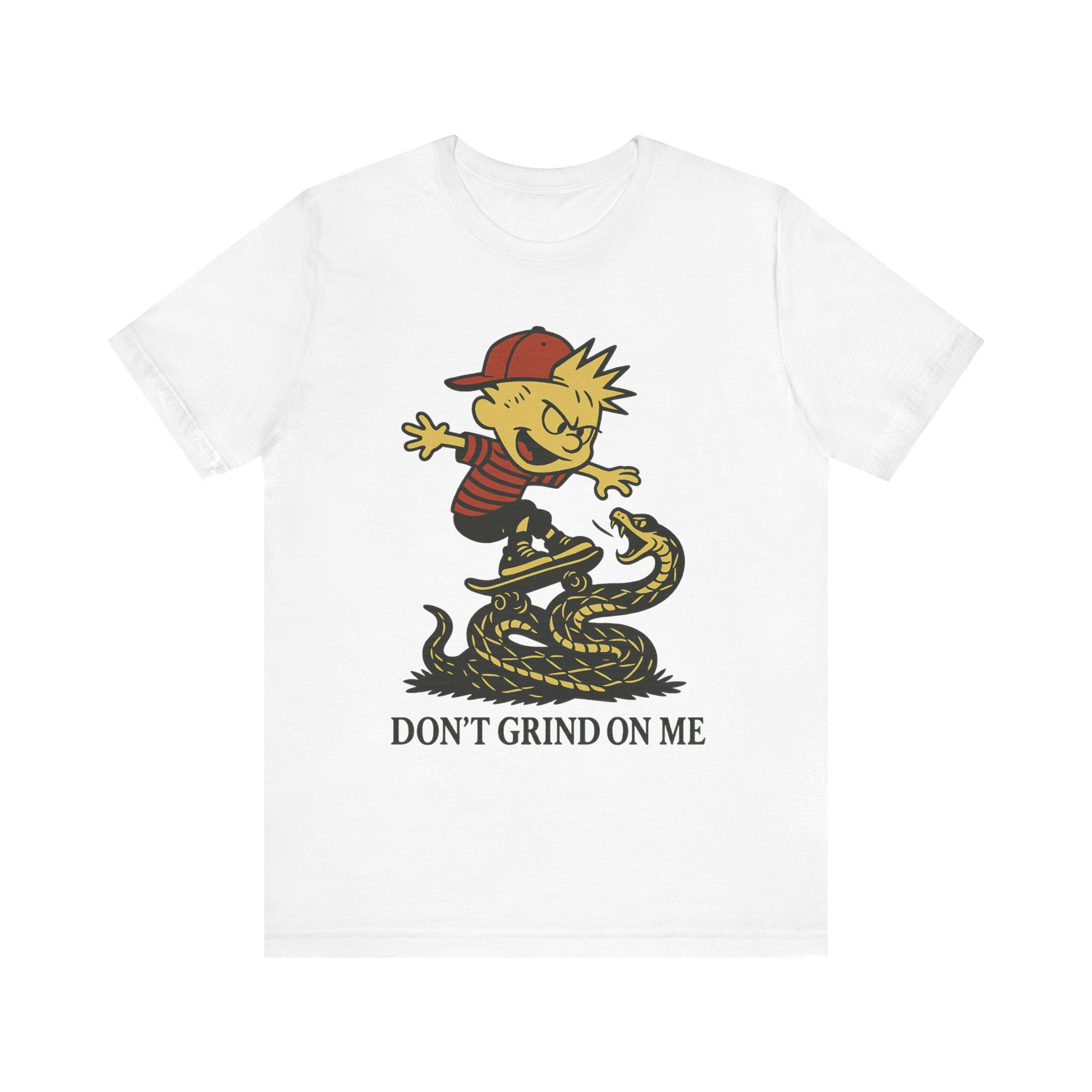 Humorous Graphic Tee, Fun Casual Wear, Gift for Friends, Statement T-Shirt, Cartoon Snake Design, Unisex Jersey Short Sleeve