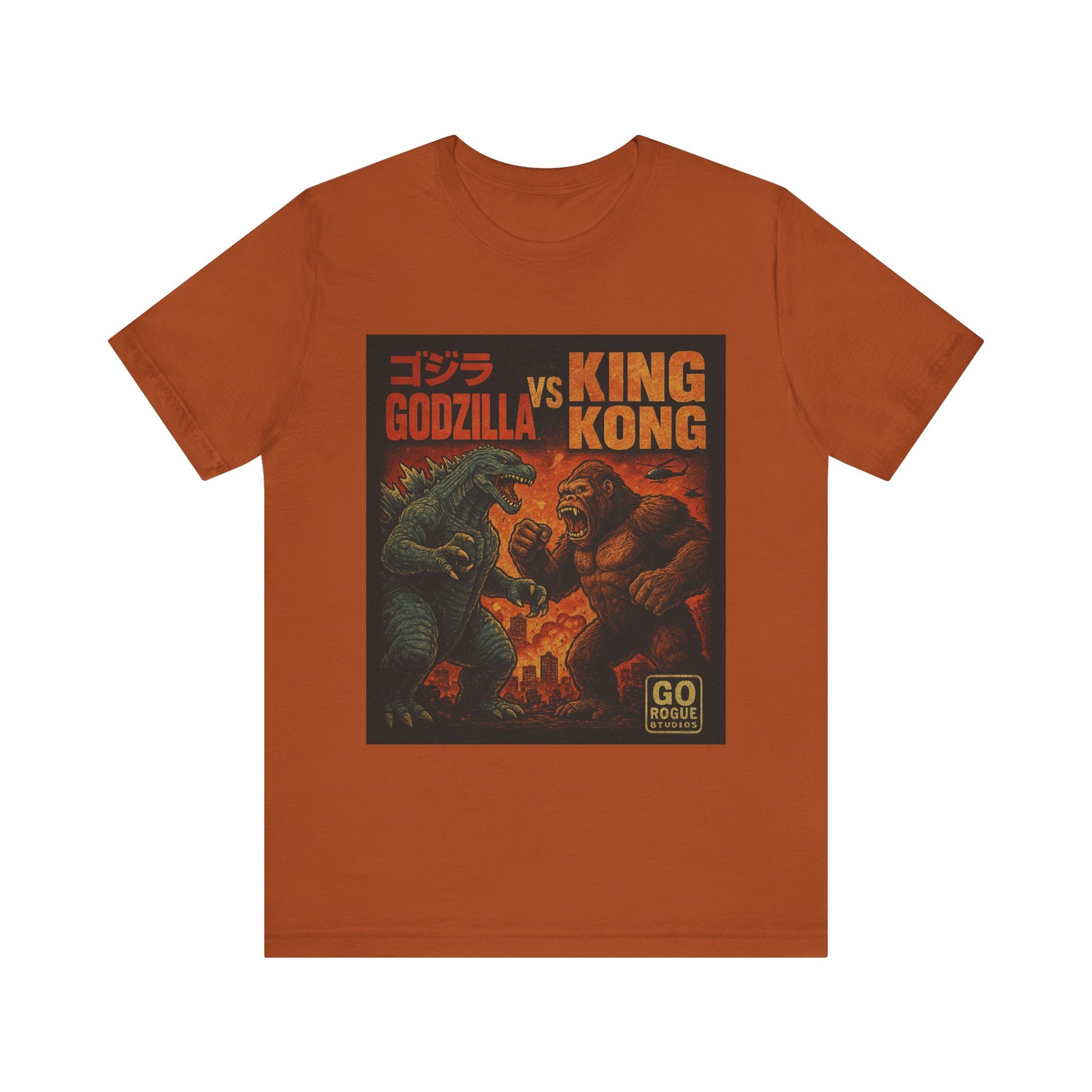 Godzilla vs King Kong Graphic Tee, Unisex Short Sleeve Shirt, Movie Lover Gift, Retro Style Tee, Halloween Costume, Comic Con Merchandise