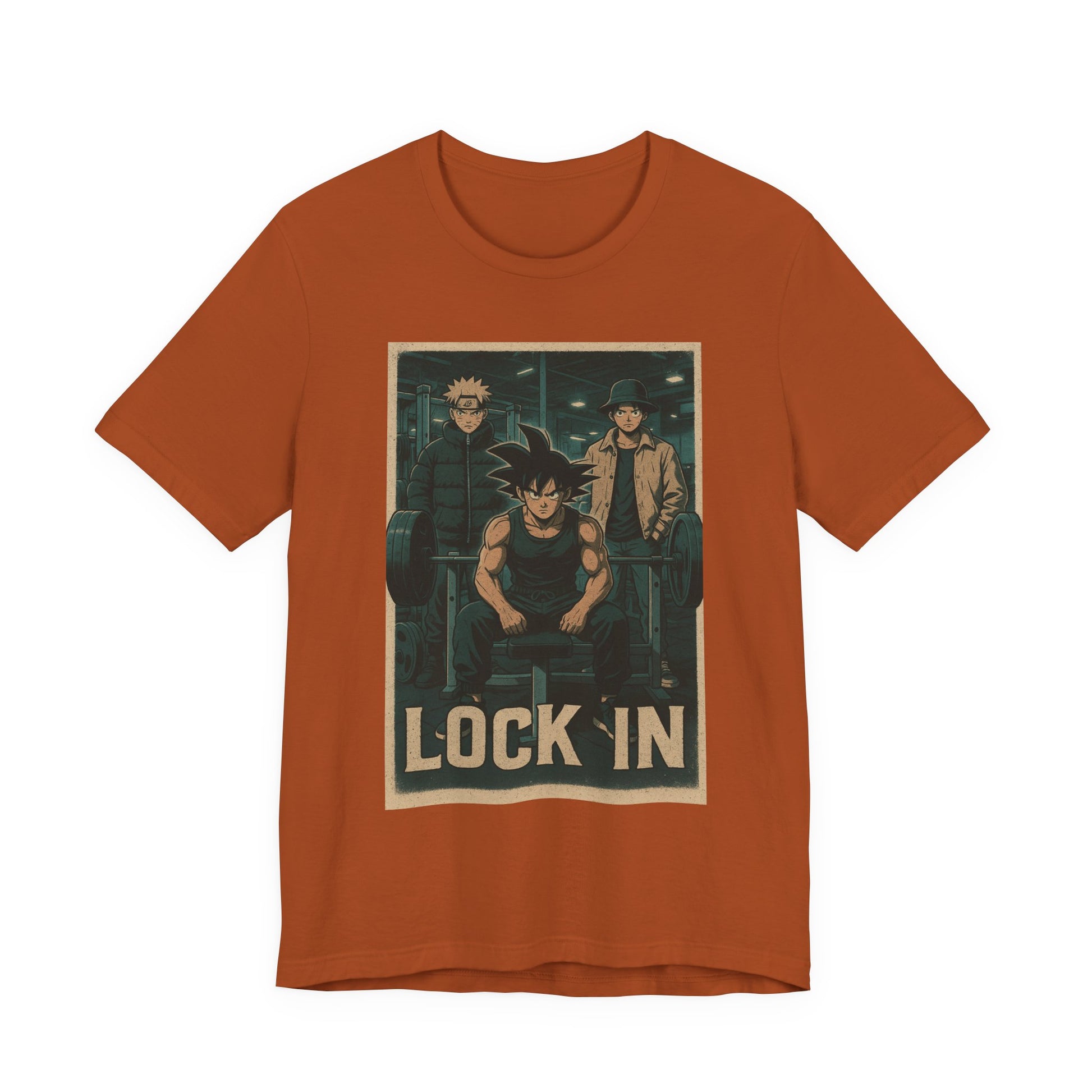 Anime-inspired "Lock In" Unisex Tee, Cool Graphic Tee, Casual Wear, Gift for Fans, Streetwear Style, Summer Outfit