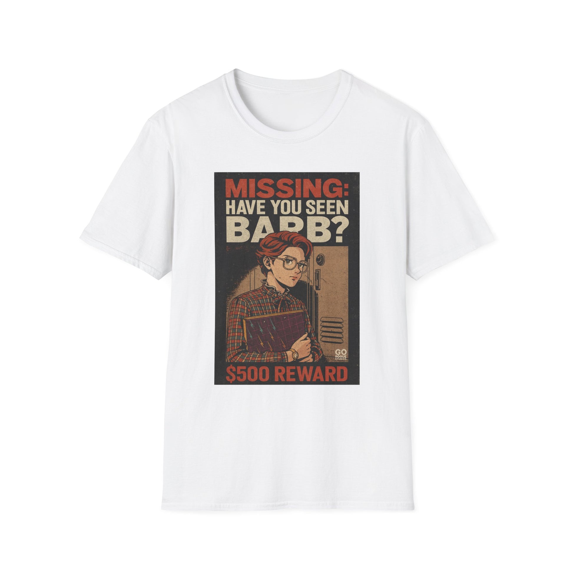 Missing Barb Reward T-Shirt, Vintage Style Tee, Unisex Softstyle Shirt, Unique Gift, Stranger Things Fans
