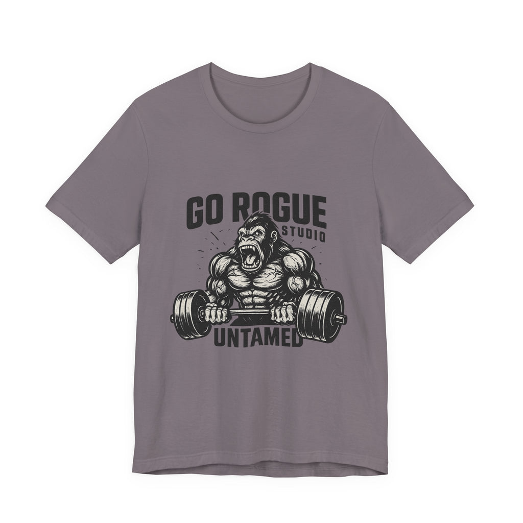 Gym Motivational Tee - Go Rogue Studio, Workout Shirt, Fitness Apparel, Unisex Exercise Tee, Casual Gym Wear, Untamed Fitness Designs