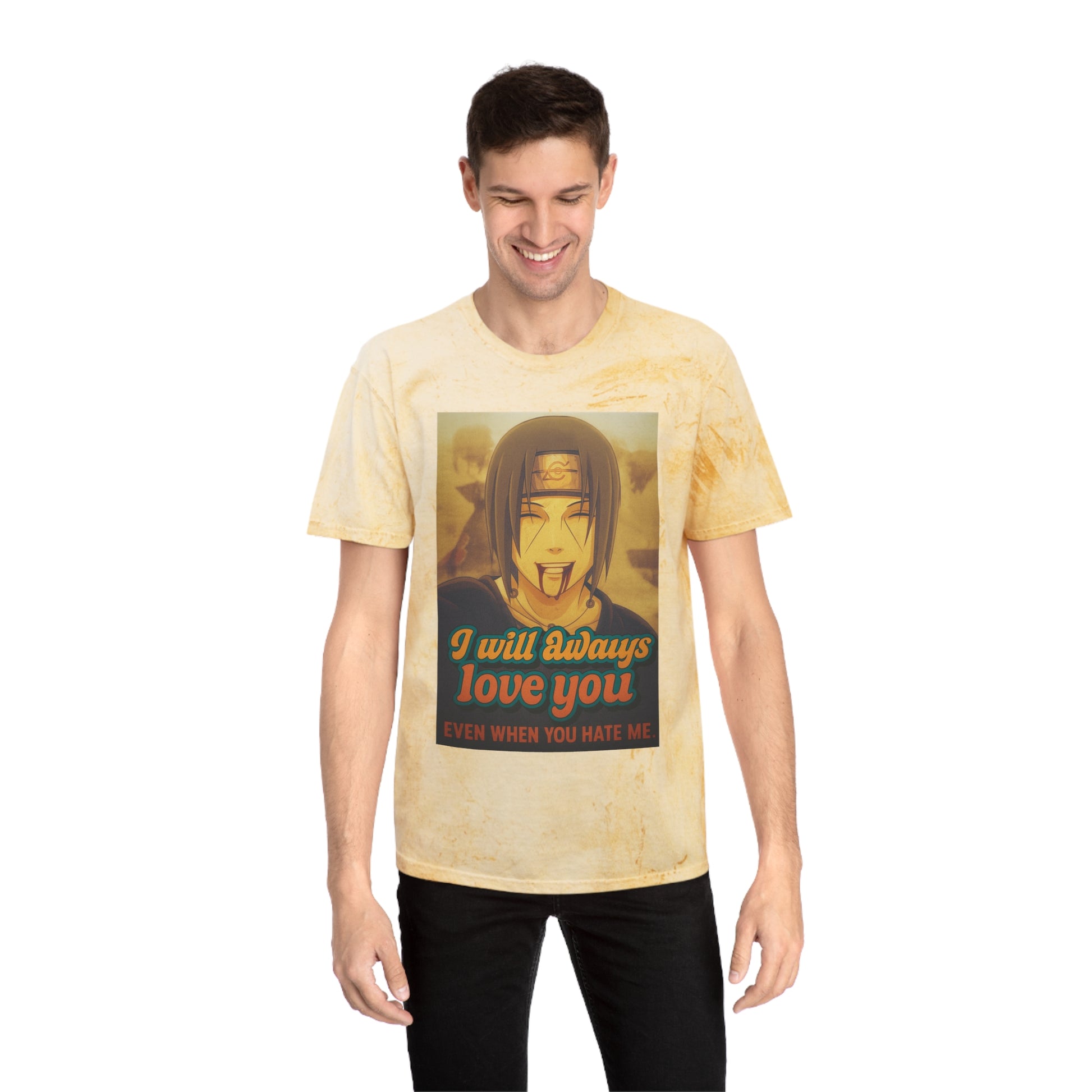 Color Blast Love T-Shirt, Unisex Tie-Dye Tee for Anime Fans, Perfect for Gifts, Valentine's Day, and Casual Wear