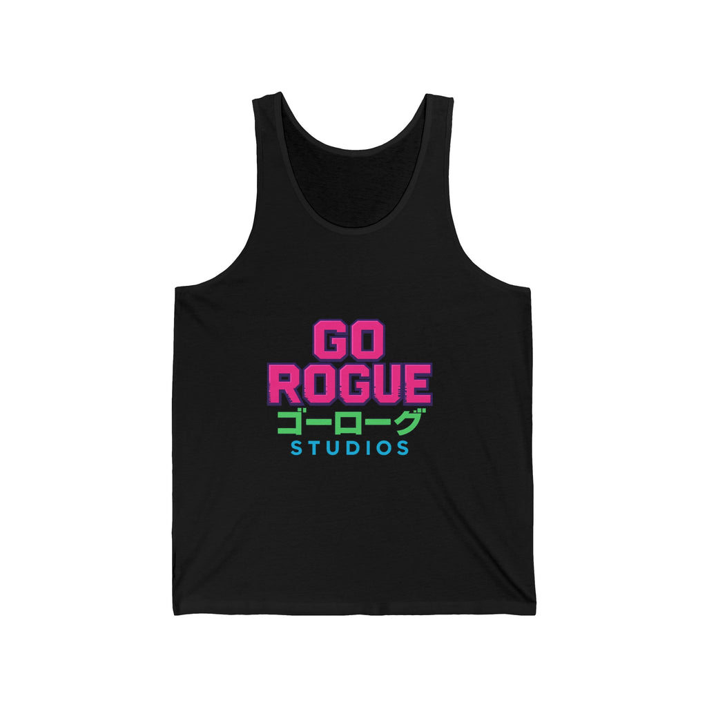 Retro Graphic Unisex Jersey Tank - Go Rogue Studios, Streetwear Top, Summer Apparel, Gift for Friends, Casual Wear