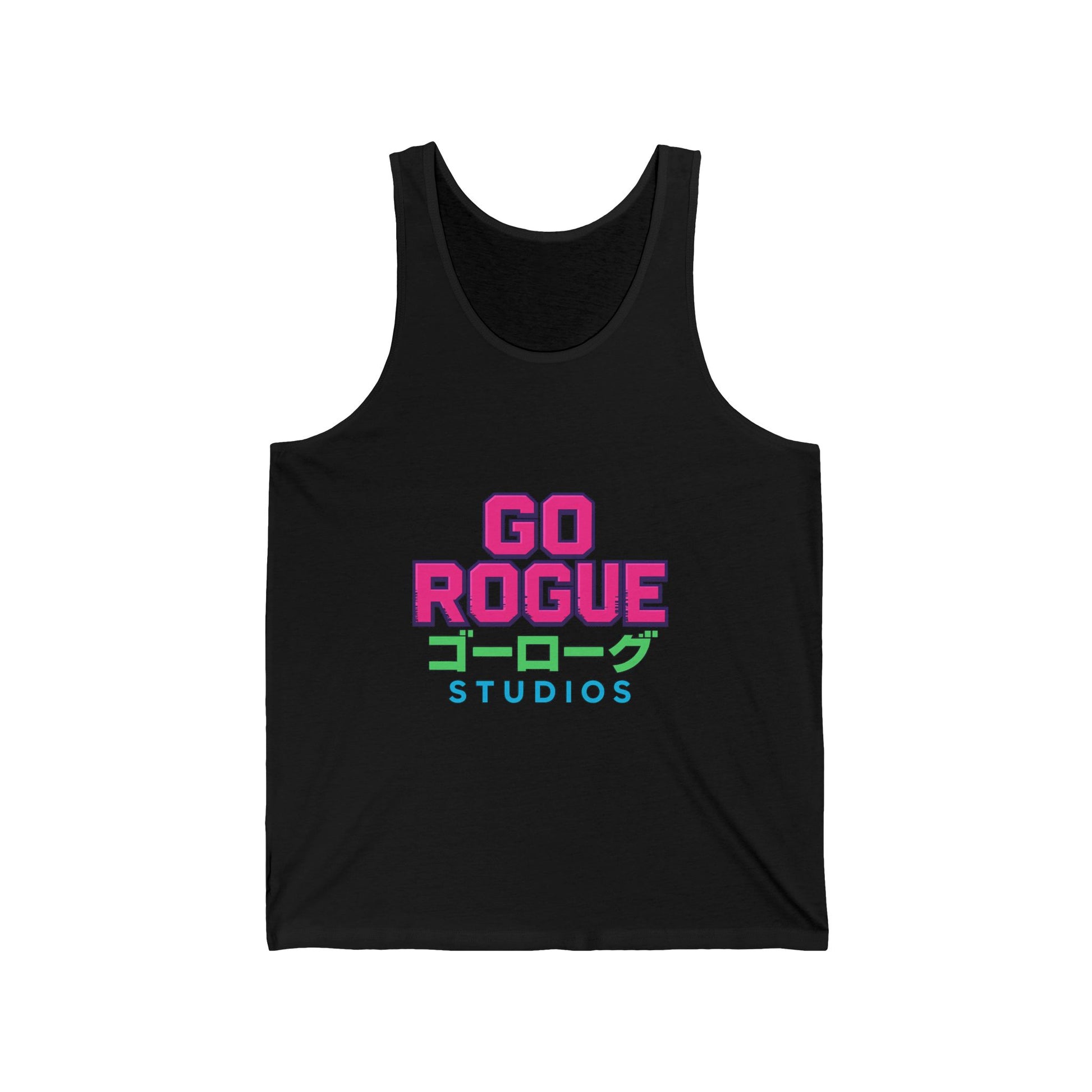 Retro Graphic Unisex Jersey Tank - Go Rogue Studios, Streetwear Top, Summer Apparel, Gift for Friends, Casual Wear