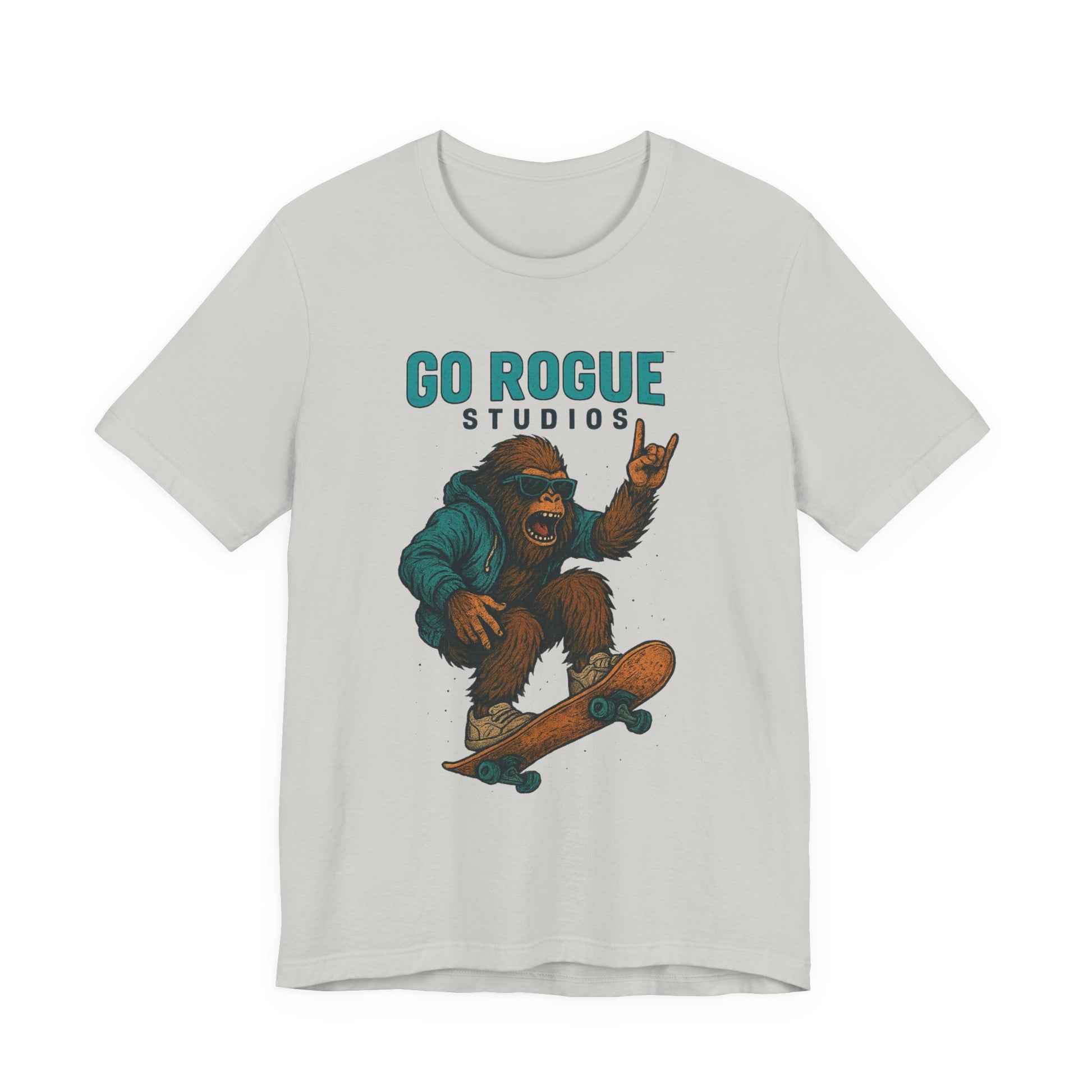 Skateboarding Sasquatch Tee, Unisex Graphic Shirt, Fun Casual Wear, Perfect Gift for Skaters, Unique Apparel for Youth and Adults
