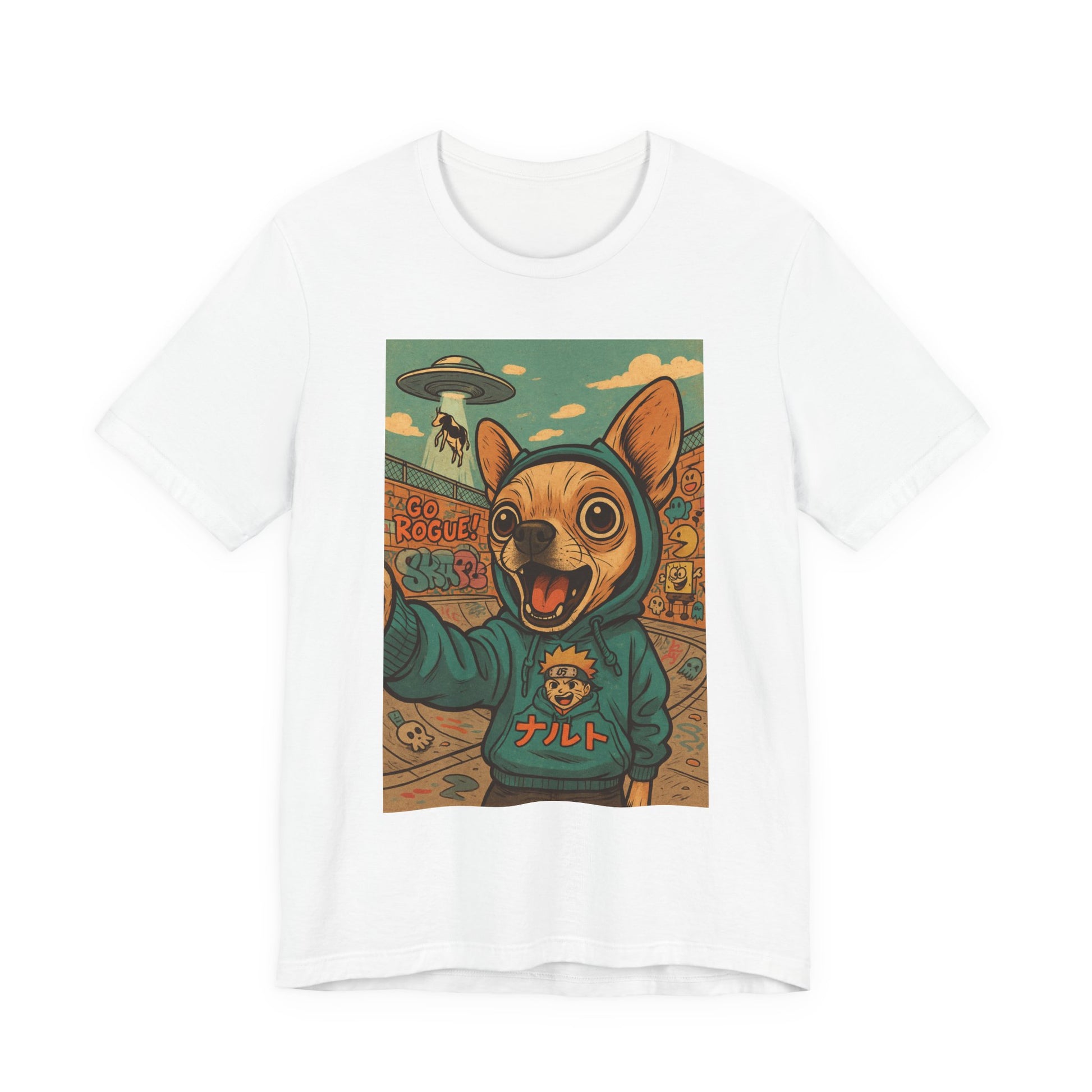 Charming Alien Dog Tee, Fun Graphic T-Shirt for Dog Lovers, Quirky Pet Apparel, Perfect Gift for Every Occasion, Unique Dog Owner Gift