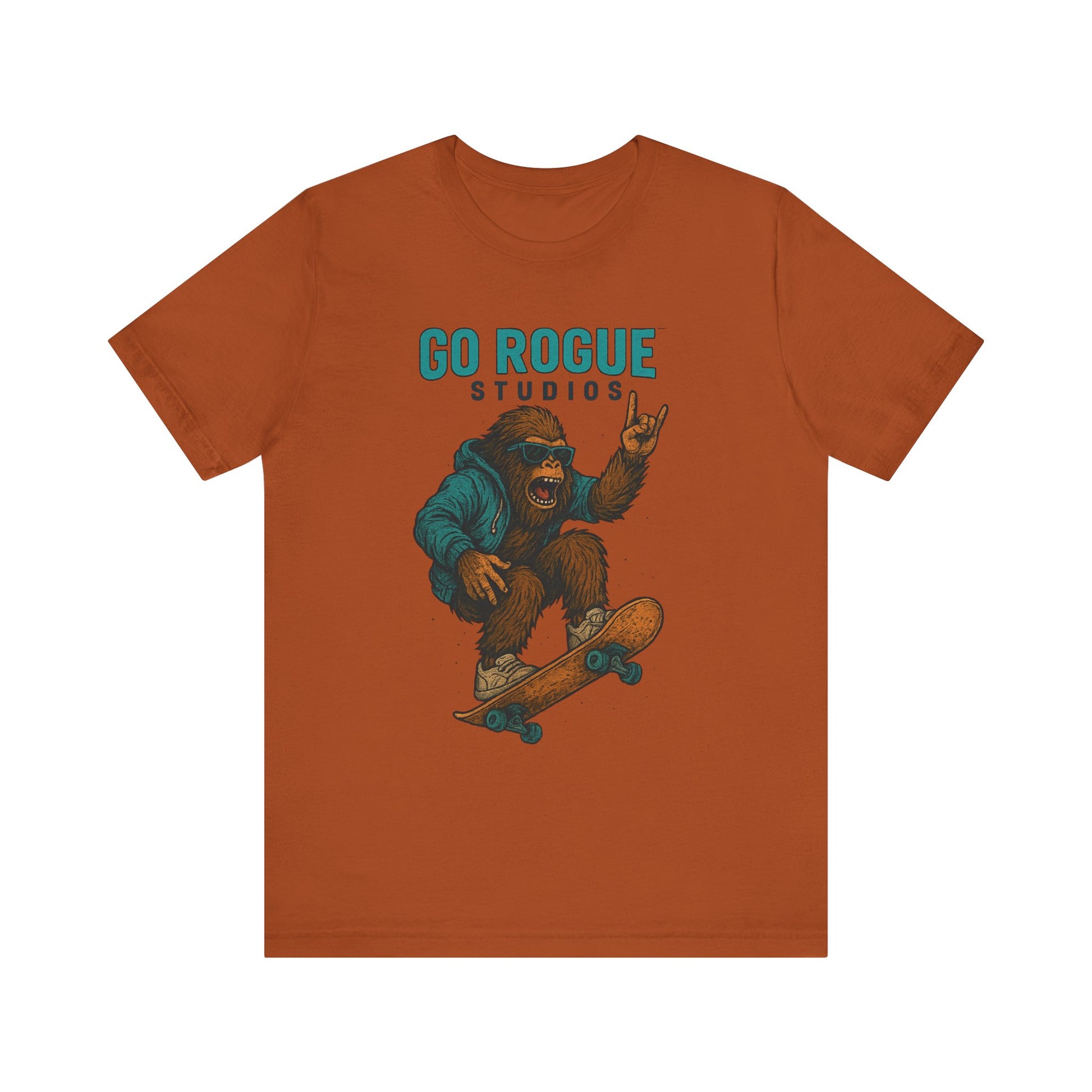 Skateboarding Sasquatch Tee, Unisex Graphic Shirt, Fun Casual Wear, Perfect Gift for Skaters, Unique Apparel for Youth and Adults