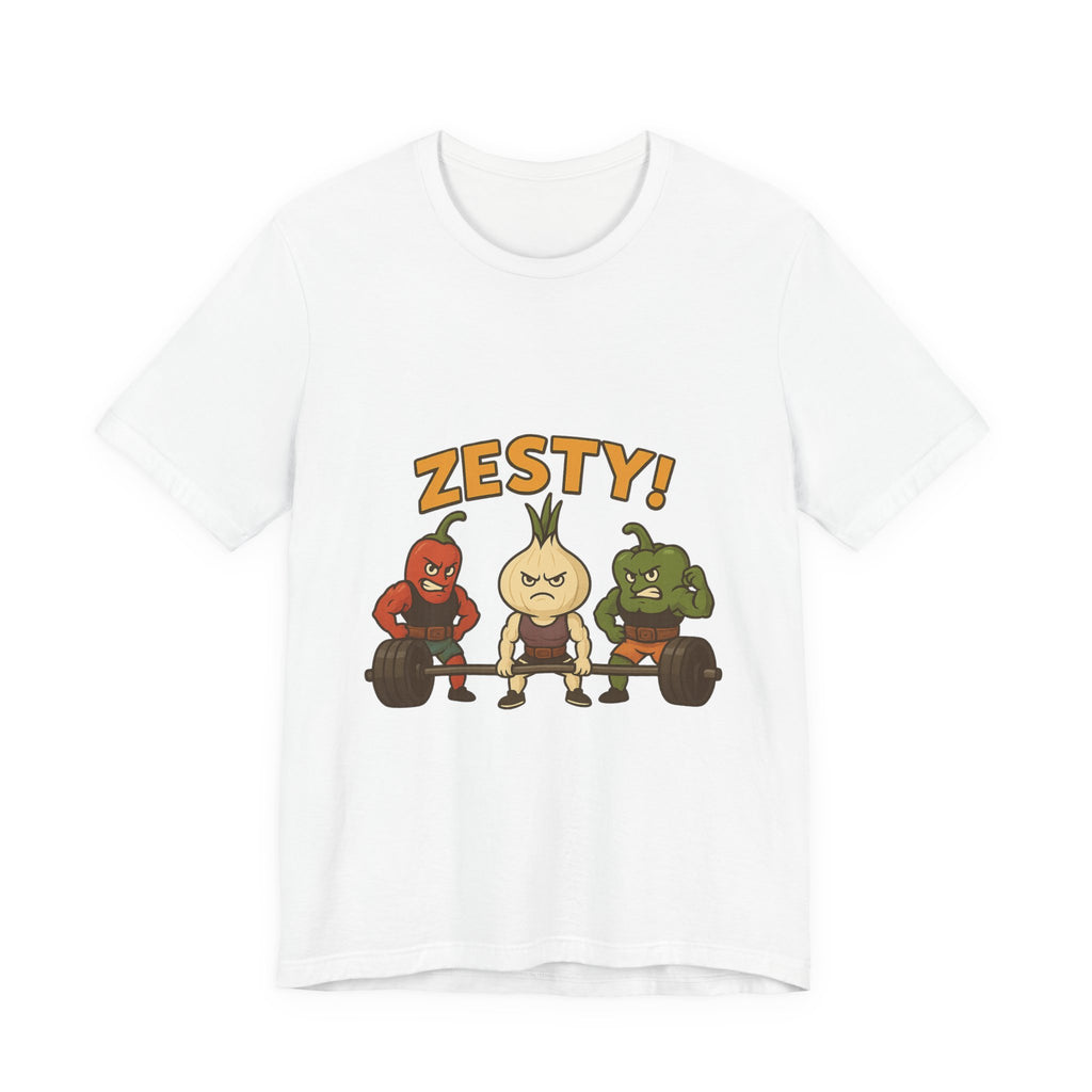 Zesty Cartoon Character Tee - Fun Unisex Shirt for Casual Wear, Gift for Fitness Lovers, Humor Tee, Gym Outfit, Quirky Graphic Tee