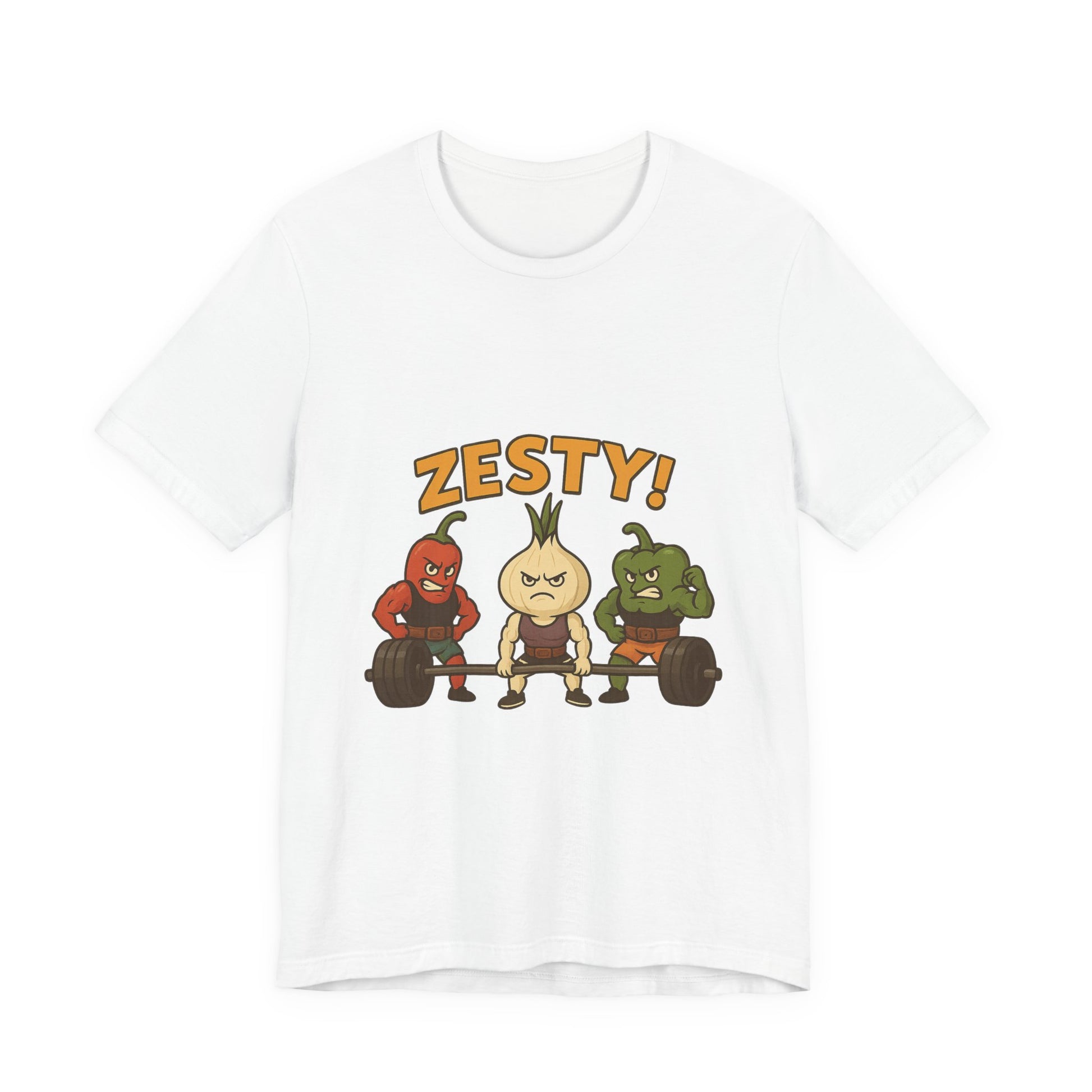 Zesty Cartoon Character Tee - Fun Unisex Shirt for Casual Wear, Gift for Fitness Lovers, Humor Tee, Gym Outfit, Quirky Graphic Tee