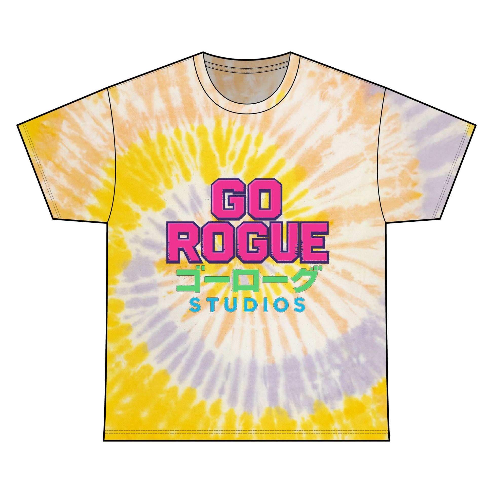 Retro Tie Dye Graphic Tee, Go Rogue Cotton T-Shirt, Colorful Unisex Shirt, Casual Summer Wear, Festival Clothing, Edgy Streetwear