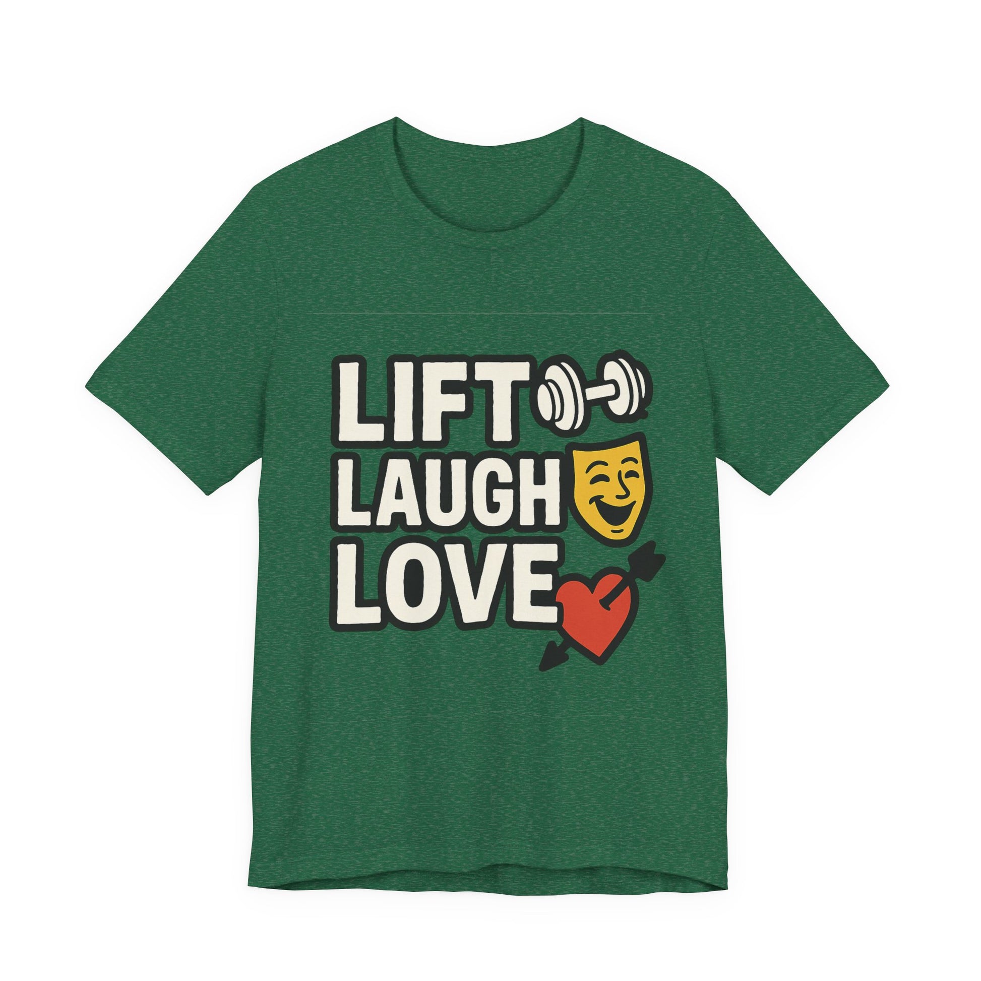 Unisex Motivational Workout Tee, Lift Laugh Love Shirt, Fitness Top, Humor Gym Shirt, Casual Wear, Gift for Fitness Lovers