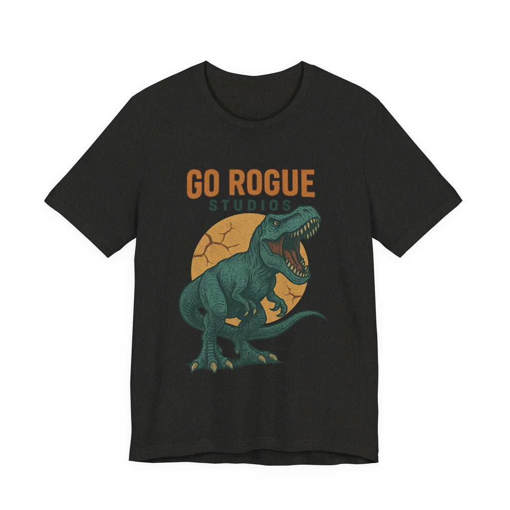 Dino-Inspired Unisex Tee, Go Rogue Studios Shirt, Dinosaur Graphic Tee, Jurassic Style Shirt, Casual Wear, Unique Gift Idea