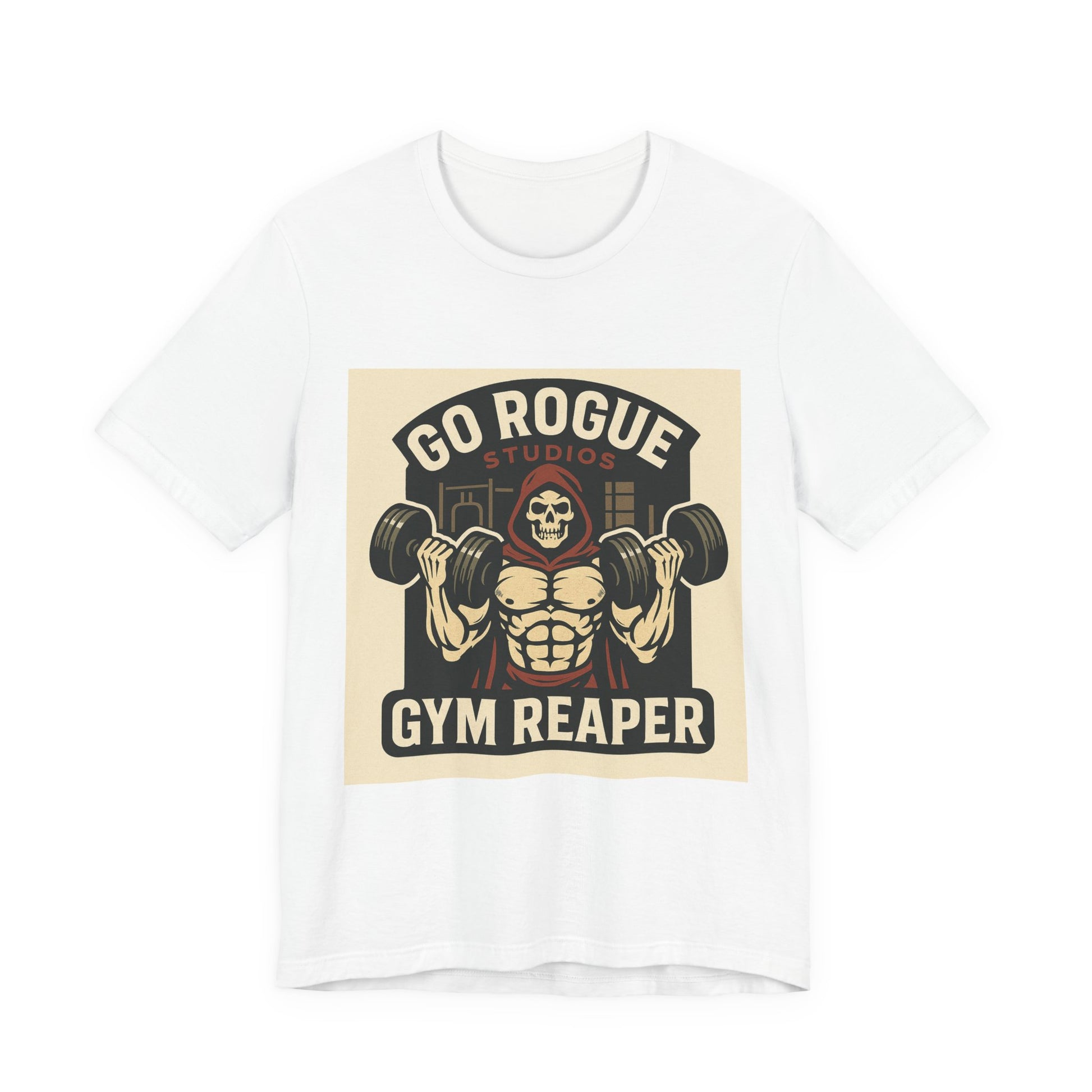 Gym Reaper Unisex Jersey Tee, Workout Shirt, Fitness Apparel, Motivational Fitness Gift, Gym Lover Tee