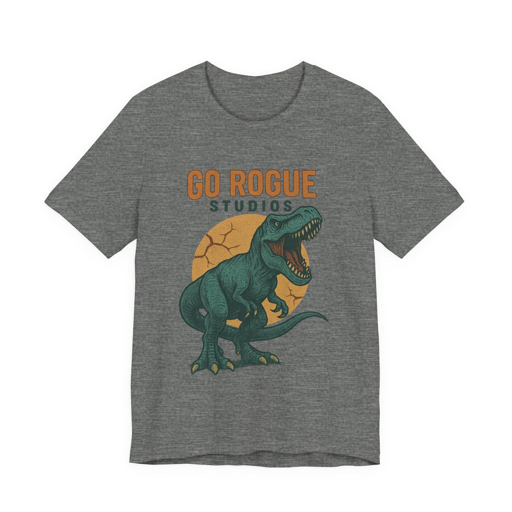 Dino-Inspired Unisex Tee, Go Rogue Studios Shirt, Dinosaur Graphic Tee, Jurassic Style Shirt, Casual Wear, Unique Gift Idea