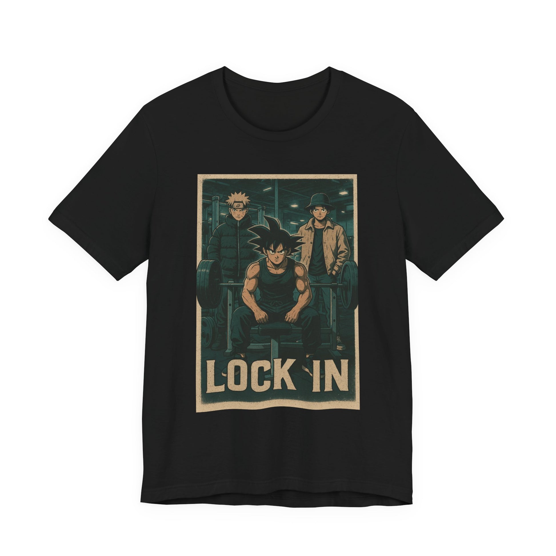Anime-inspired "Lock In" Unisex Tee, Cool Graphic Tee, Casual Wear, Gift for Fans, Streetwear Style, Summer Outfit