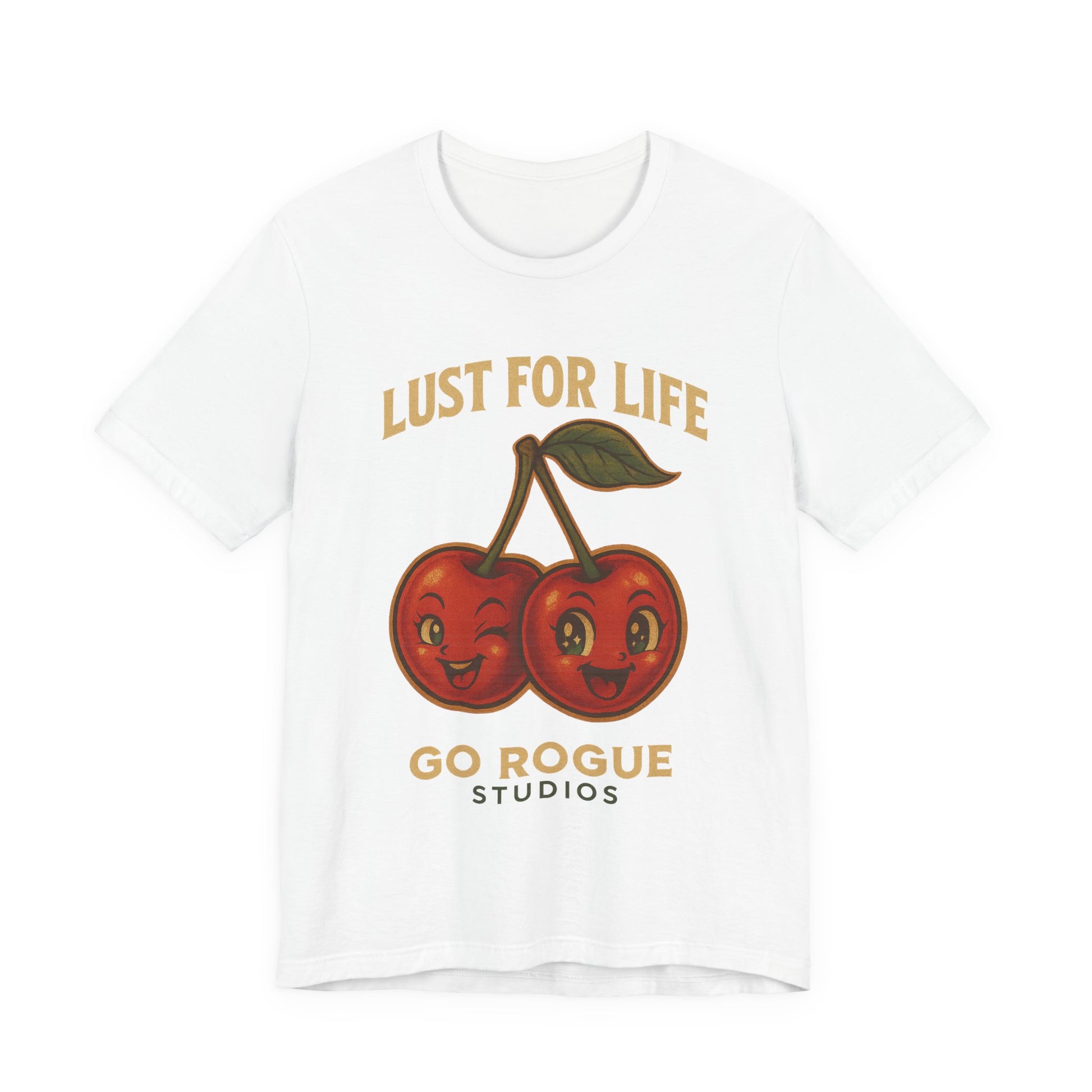 Vintage Cherry Lust for Life Tee, Unisex Graphic T-Shirt, Retro Fruit Shirt, Cute Casual Wear, Perfect for Gifts & Summer Vibes