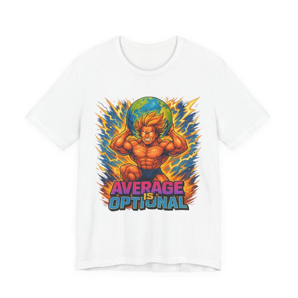 Powerful Average is Optional Tee, Motivational T-Shirt, Anime-Inspired Apparel, Unisex Graphic Tee, Gift for Fans