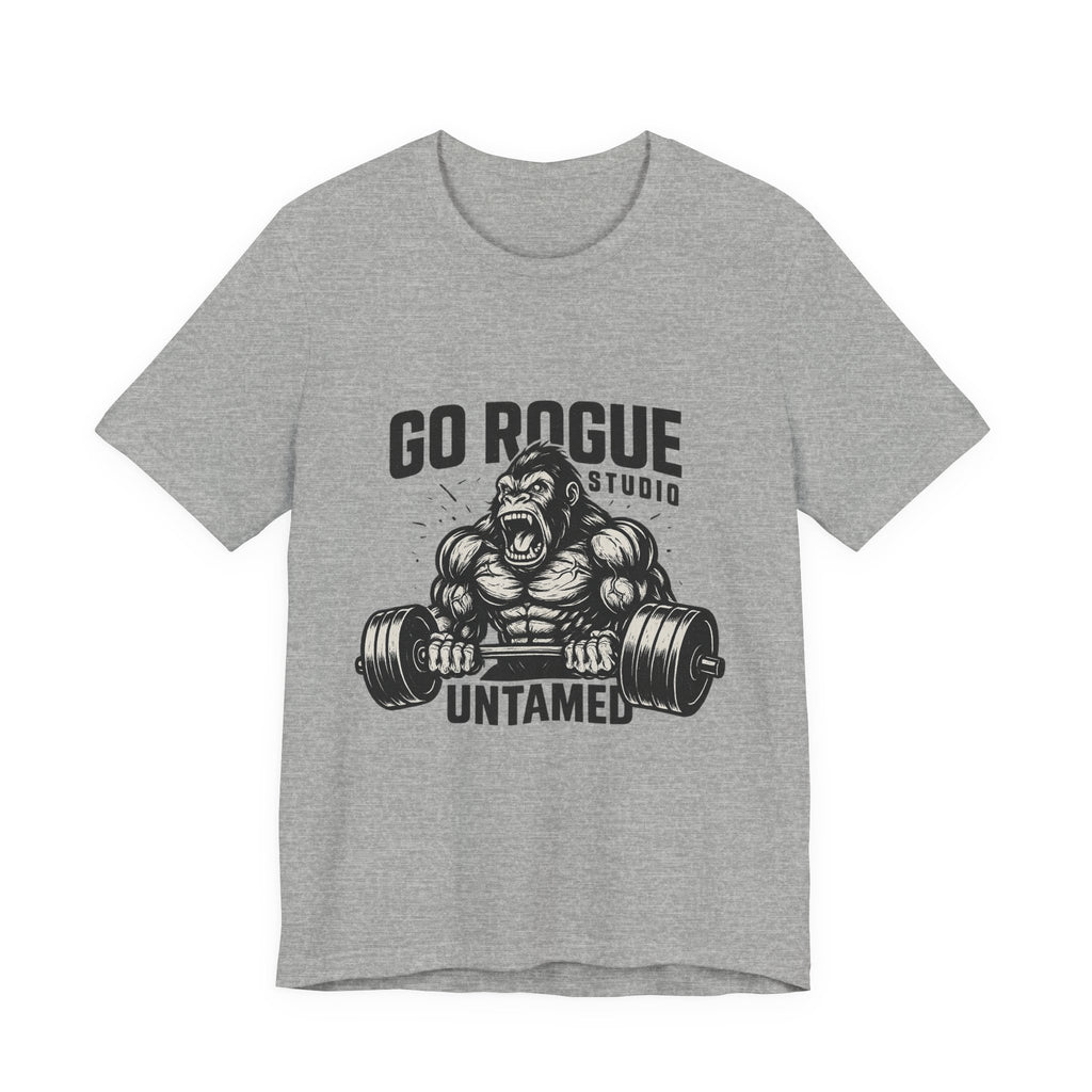Gym Motivational Tee - Go Rogue Studio, Workout Shirt, Fitness Apparel, Unisex Exercise Tee, Casual Gym Wear, Untamed Fitness Designs