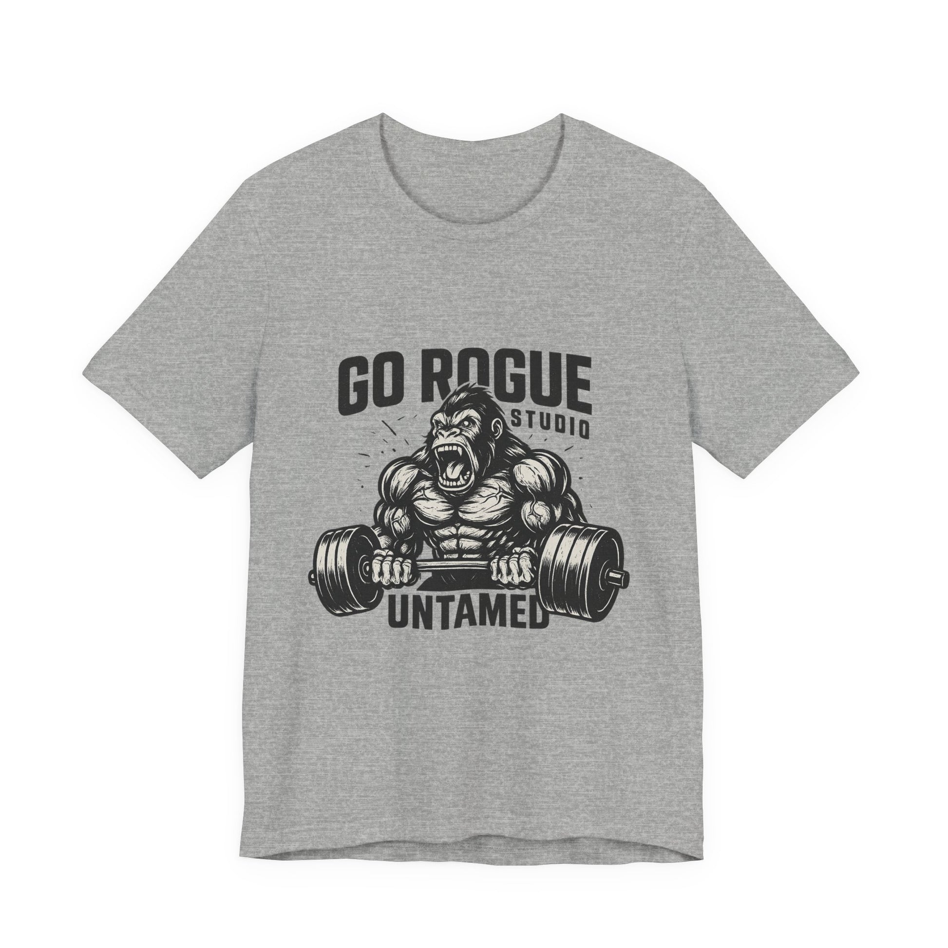 Gym Motivational Tee - Go Rogue Studio, Workout Shirt, Fitness Apparel, Unisex Exercise Tee, Casual Gym Wear, Untamed Fitness Designs