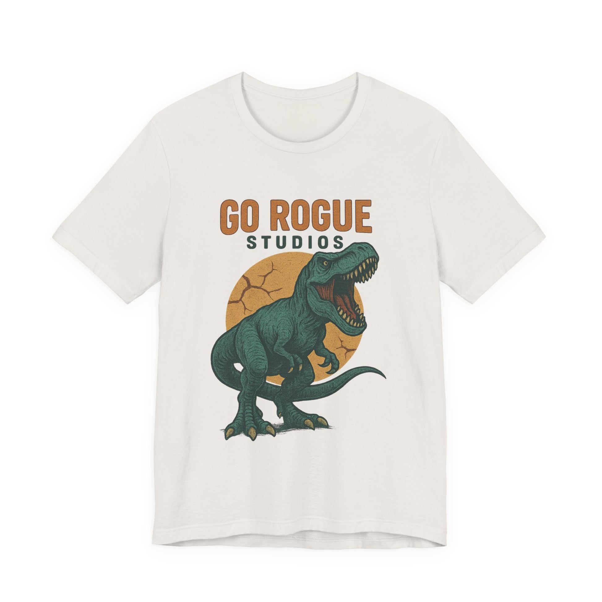 Dino-Inspired Unisex Tee, Go Rogue Studios Shirt, Dinosaur Graphic Tee, Jurassic Style Shirt, Casual Wear, Unique Gift Idea
