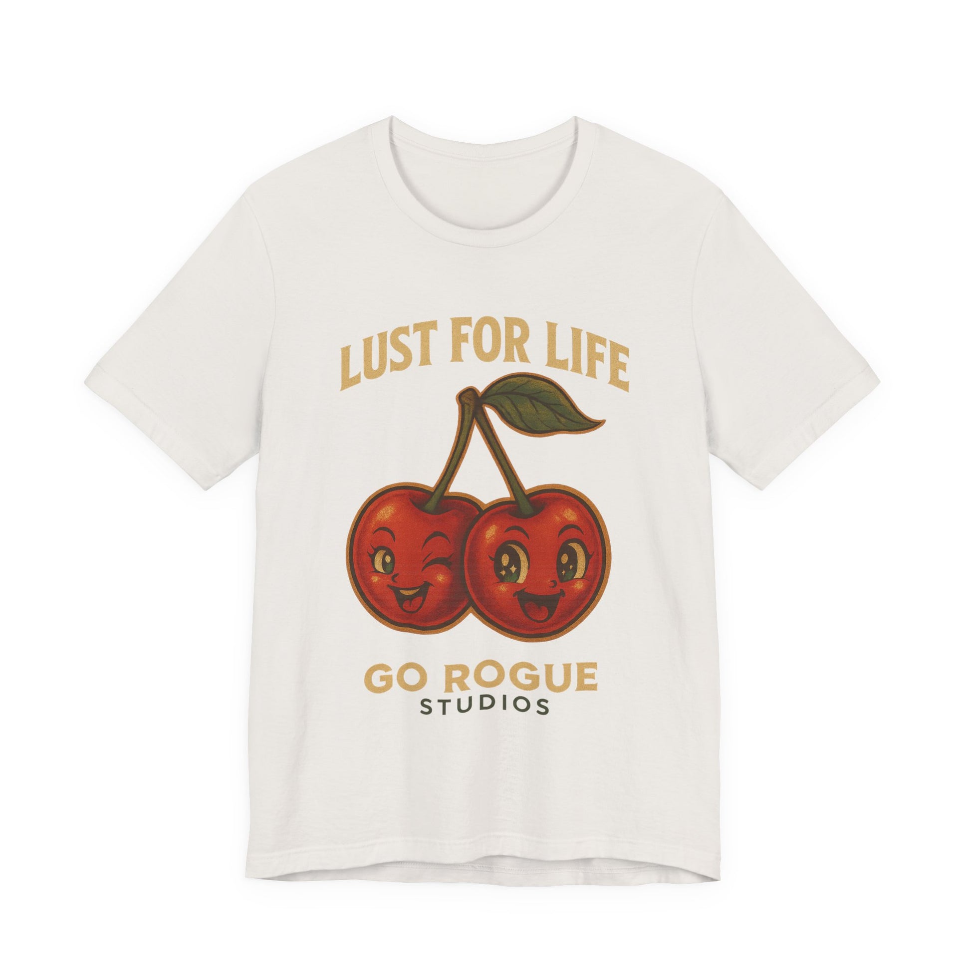 Vintage Cherry Lust for Life Tee, Unisex Graphic T-Shirt, Retro Fruit Shirt, Cute Casual Wear, Perfect for Gifts & Summer Vibes