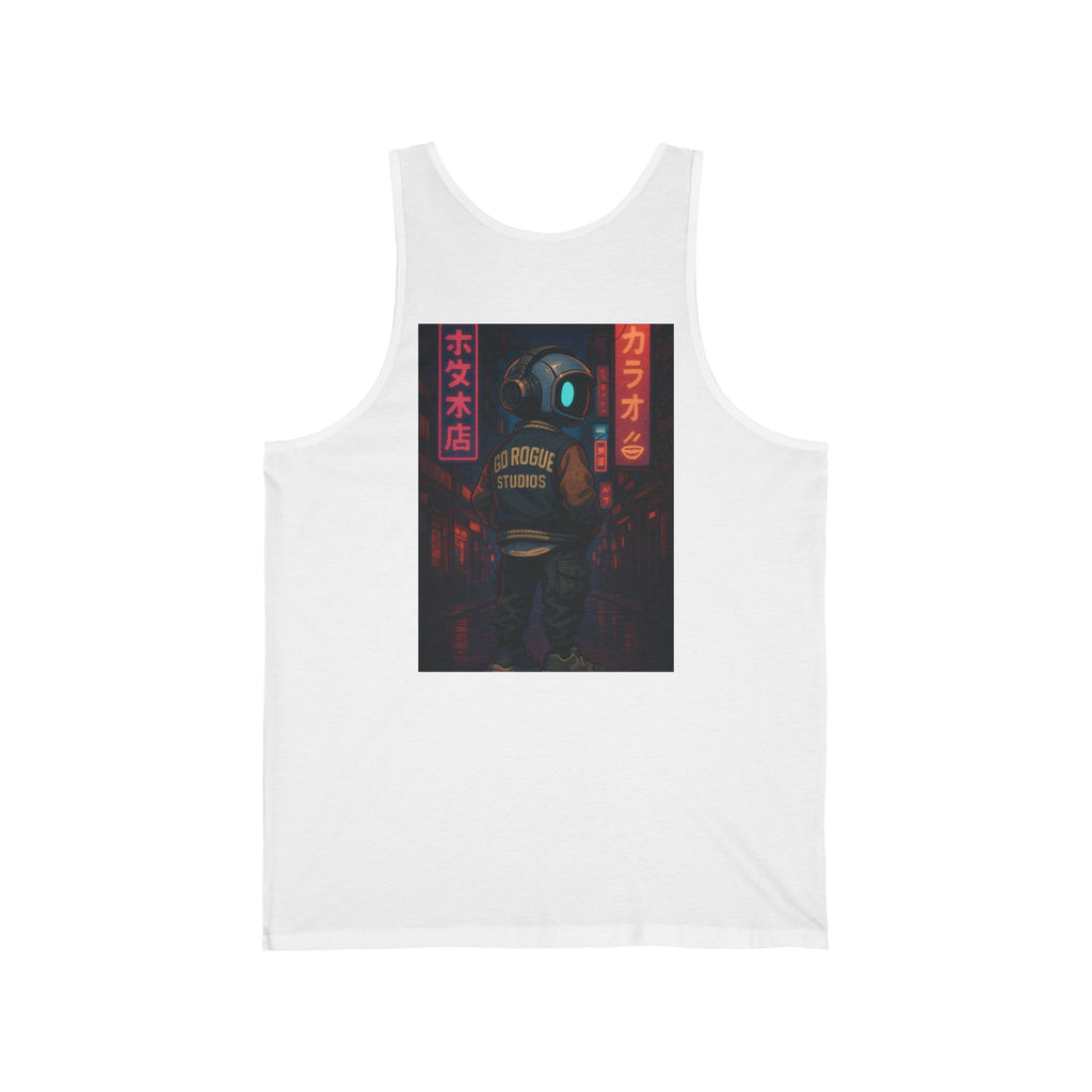 Retro Graphic Unisex Jersey Tank - Go Rogue Studios, Streetwear Top, Summer Apparel, Gift for Friends, Casual Wear