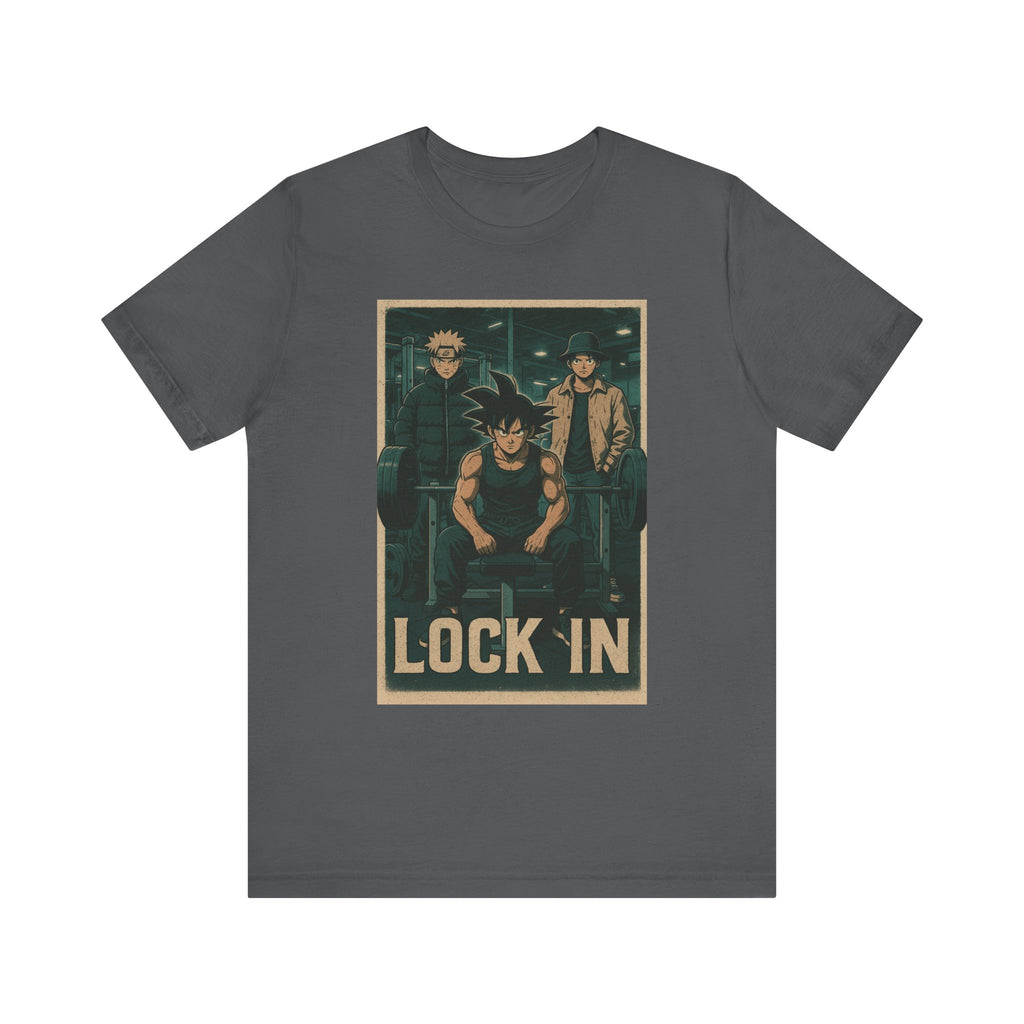 Anime-inspired "Lock In" Unisex Tee, Cool Graphic Tee, Casual Wear, Gift for Fans, Streetwear Style, Summer Outfit