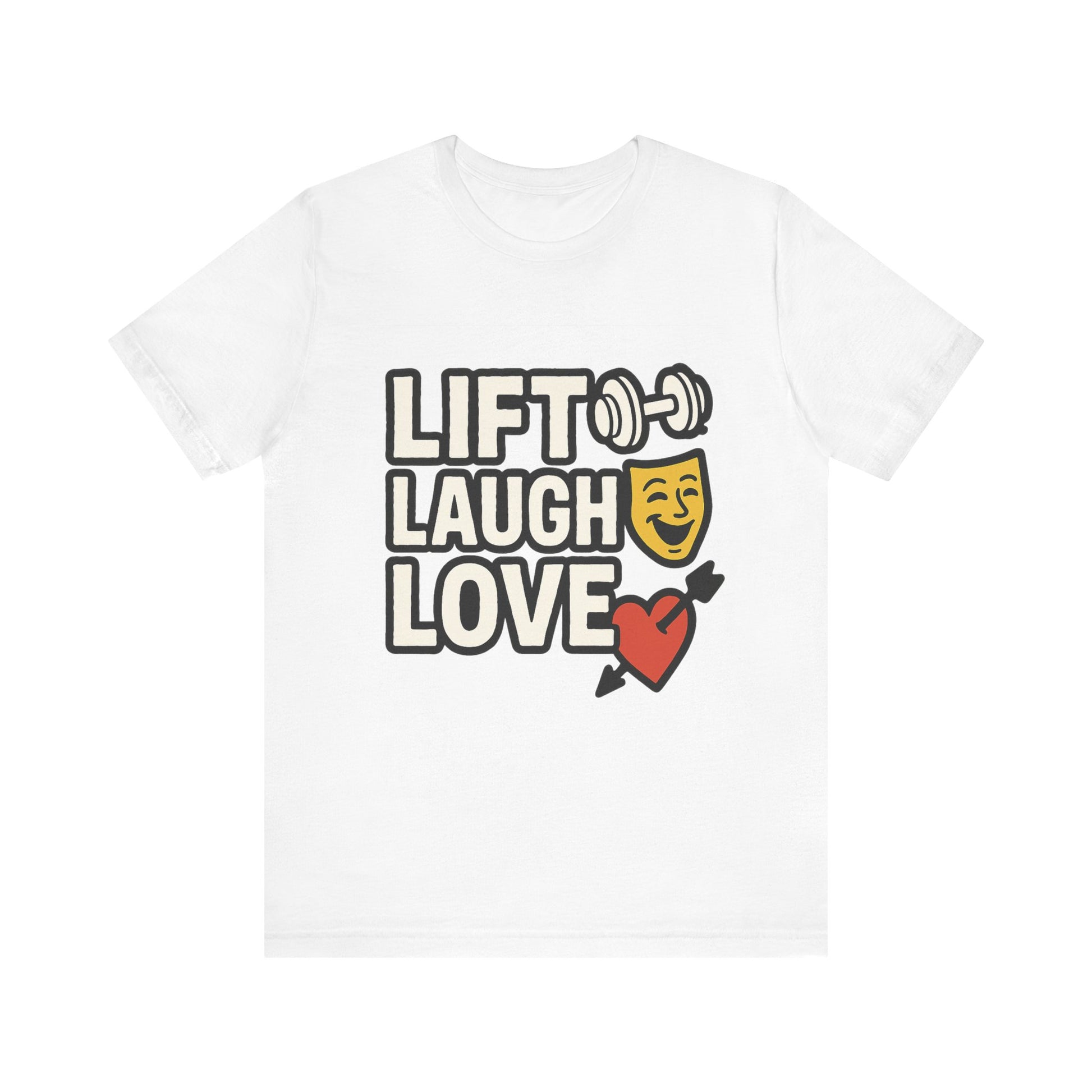 Unisex Motivational Workout Tee, Lift Laugh Love Shirt, Fitness Top, Humor Gym Shirt, Casual Wear, Gift for Fitness Lovers