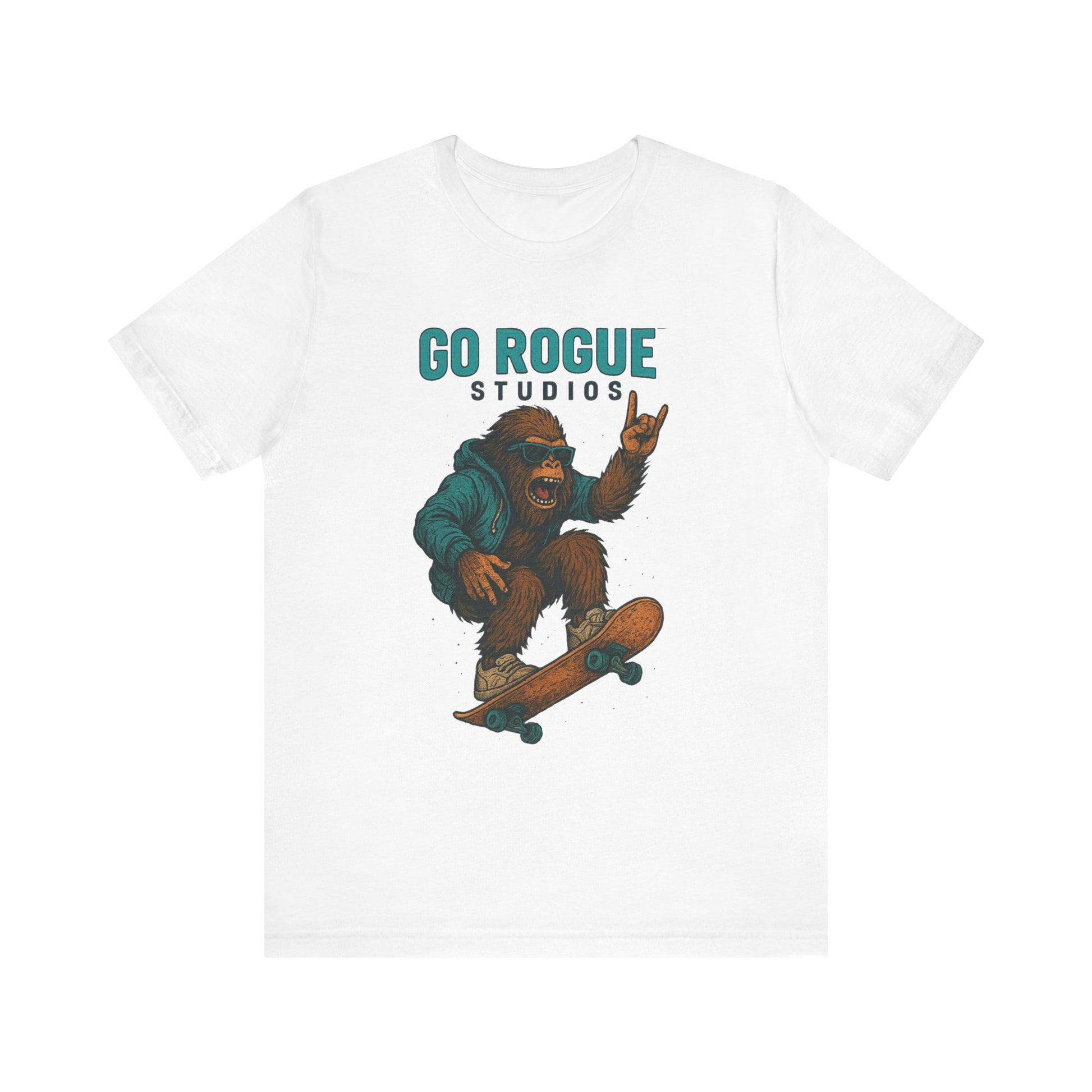 Skateboarding Sasquatch Tee, Unisex Graphic Shirt, Fun Casual Wear, Perfect Gift for Skaters, Unique Apparel for Youth and Adults