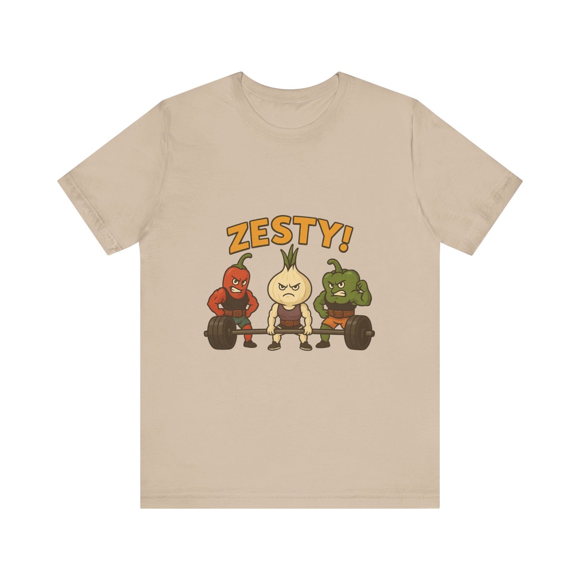 Zesty Cartoon Character Tee - Fun Unisex Shirt for Casual Wear, Gift for Fitness Lovers, Humor Tee, Gym Outfit, Quirky Graphic Tee